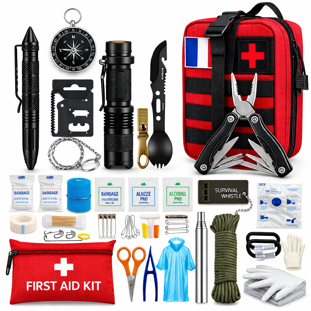 Kit de Survie Tactique avec Trousse de Premiers Secours