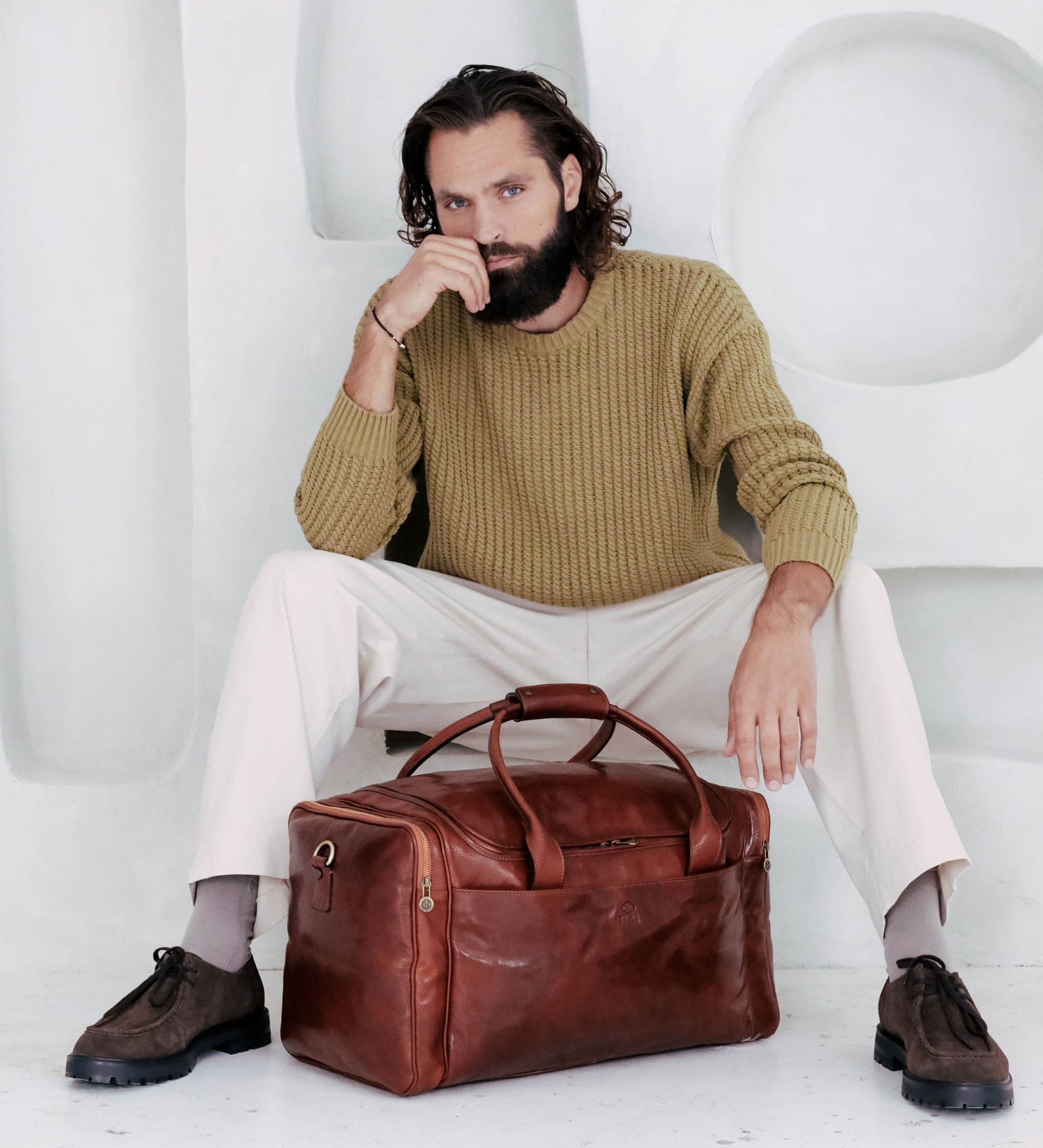 Grand sac de voyage effet cuir italien-19