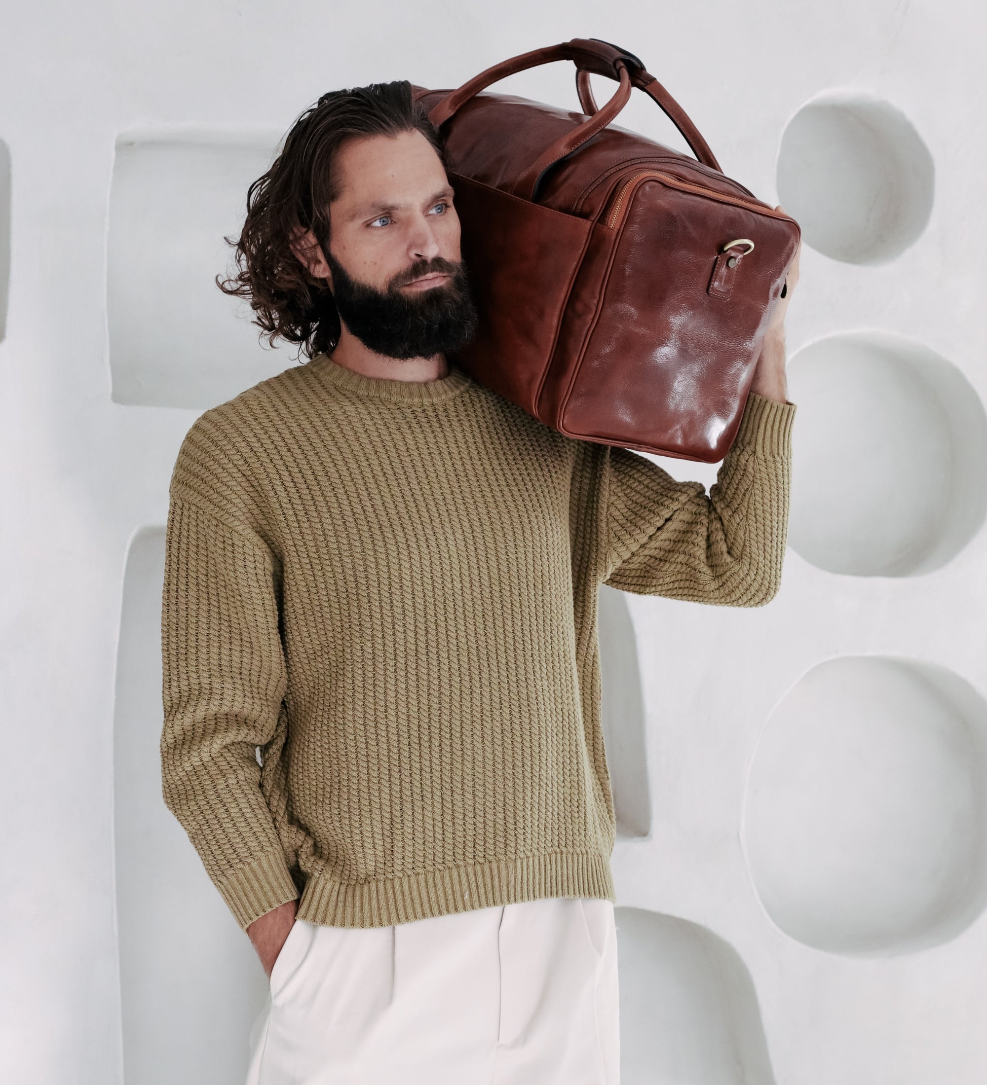 Grand sac de voyage effet cuir italien-20