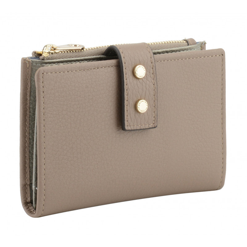Portefeuille effet cuir taupe pour femme-2