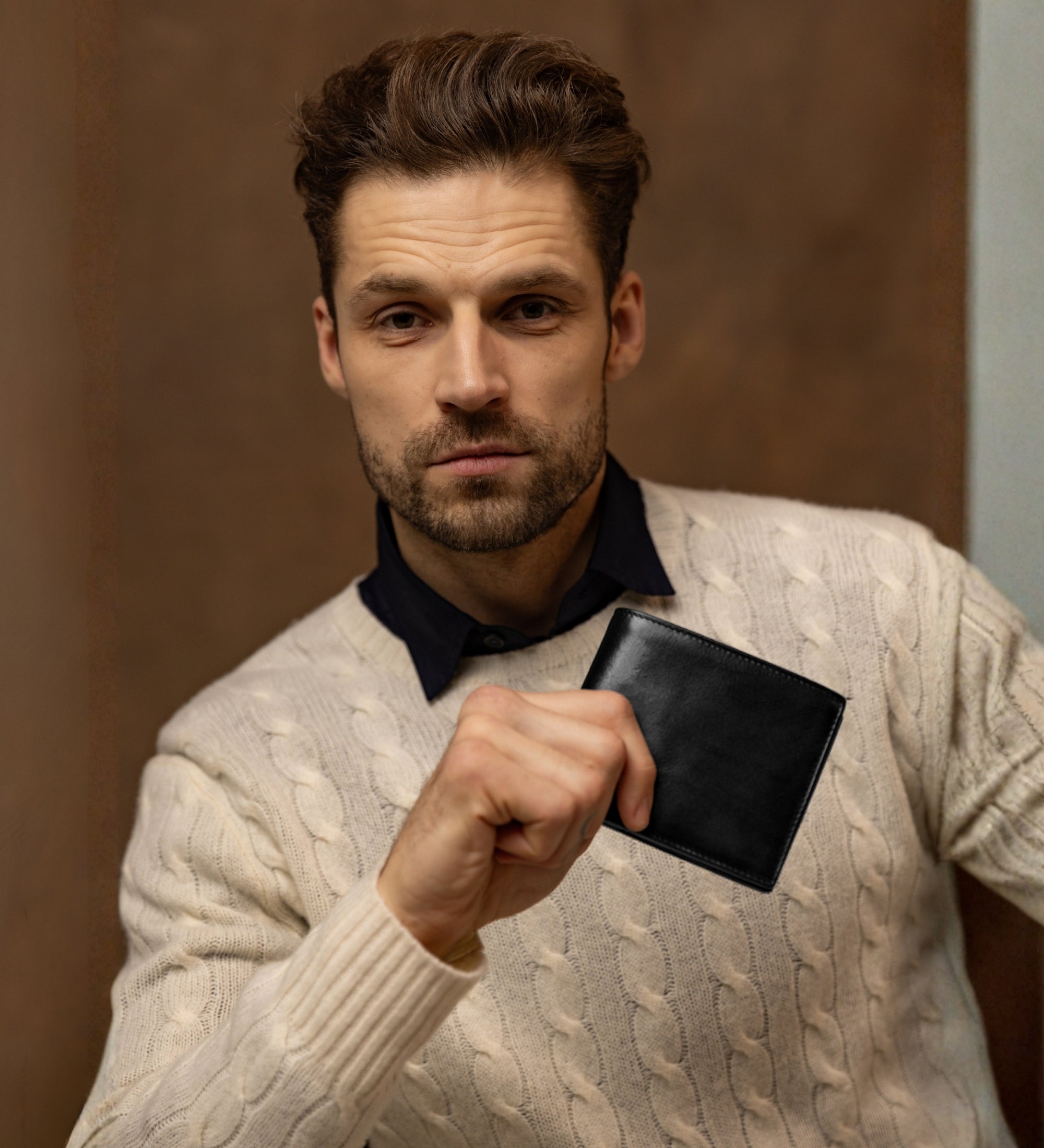 Portefeuille pliant effet cuir pour homme-11