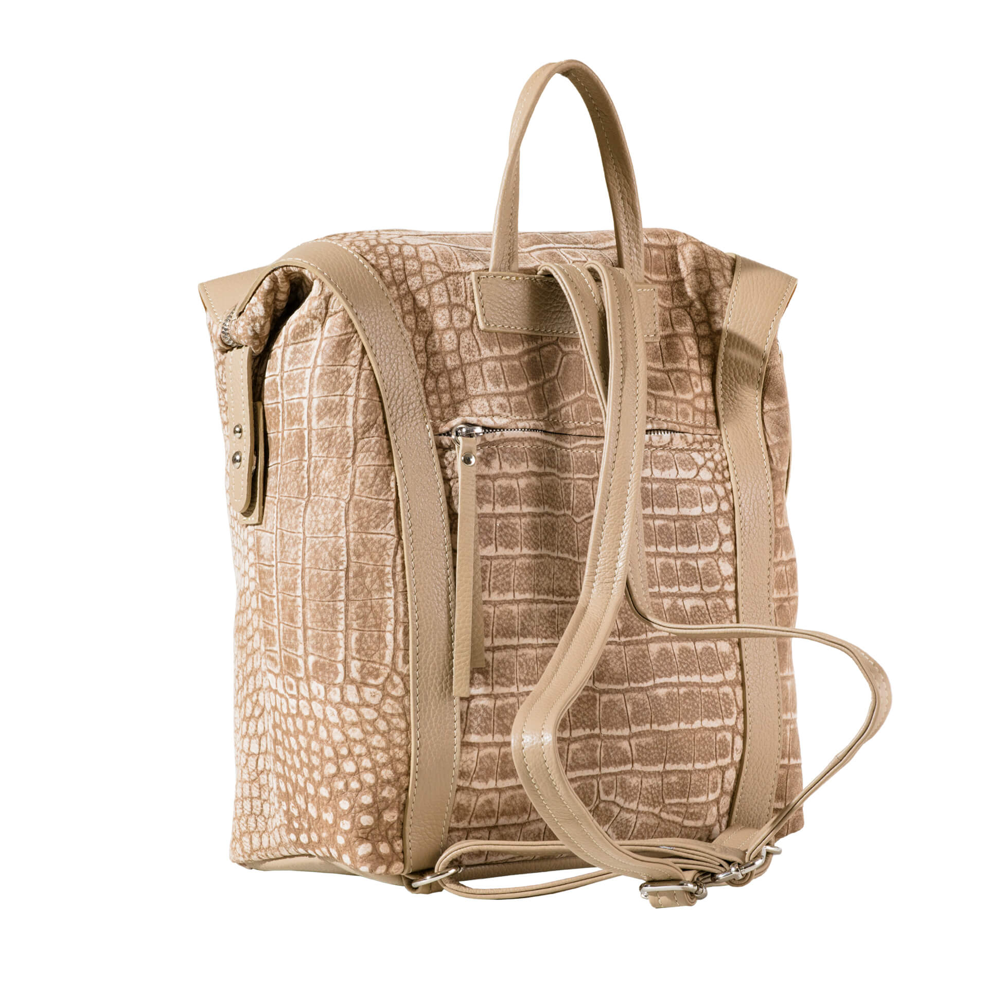 Sac à dos chic effet cuir sable pour femme-3
