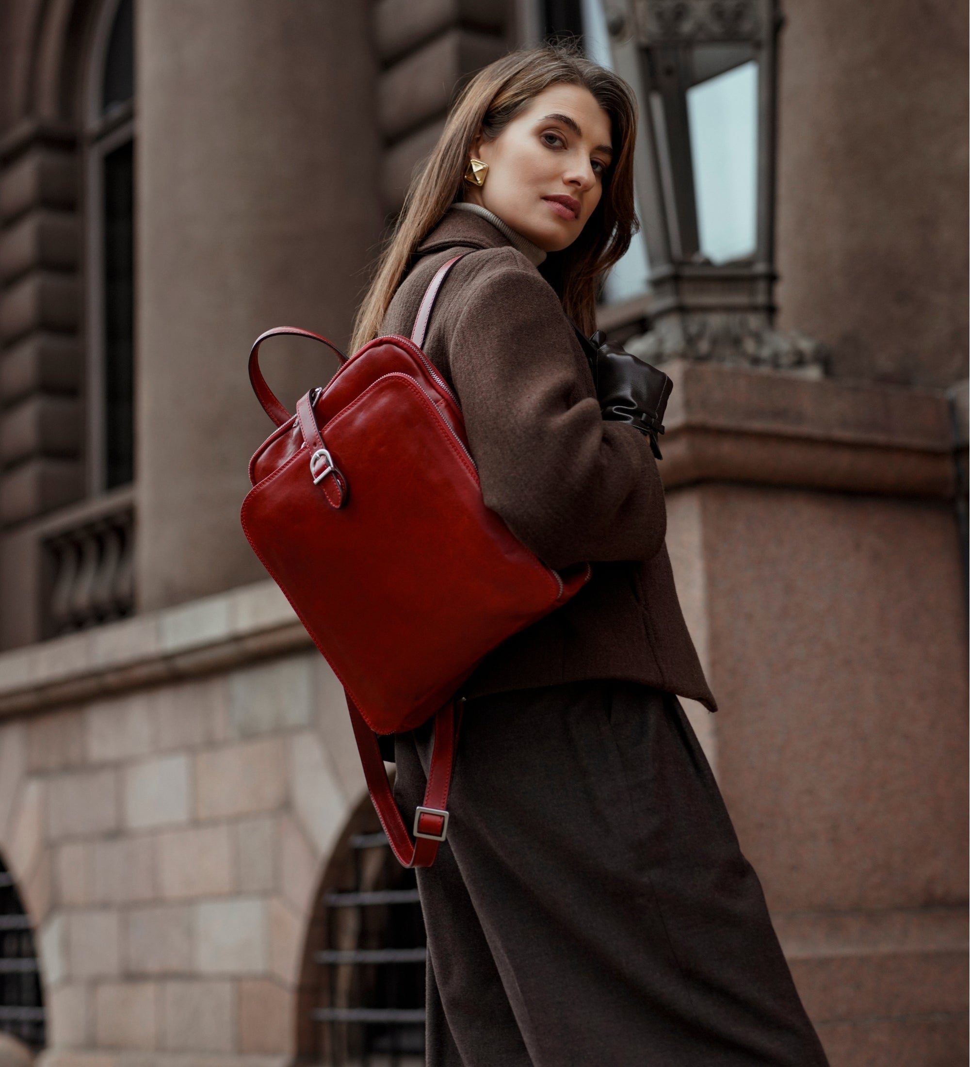Sac à dos convertible effet cuir multi-poches-43