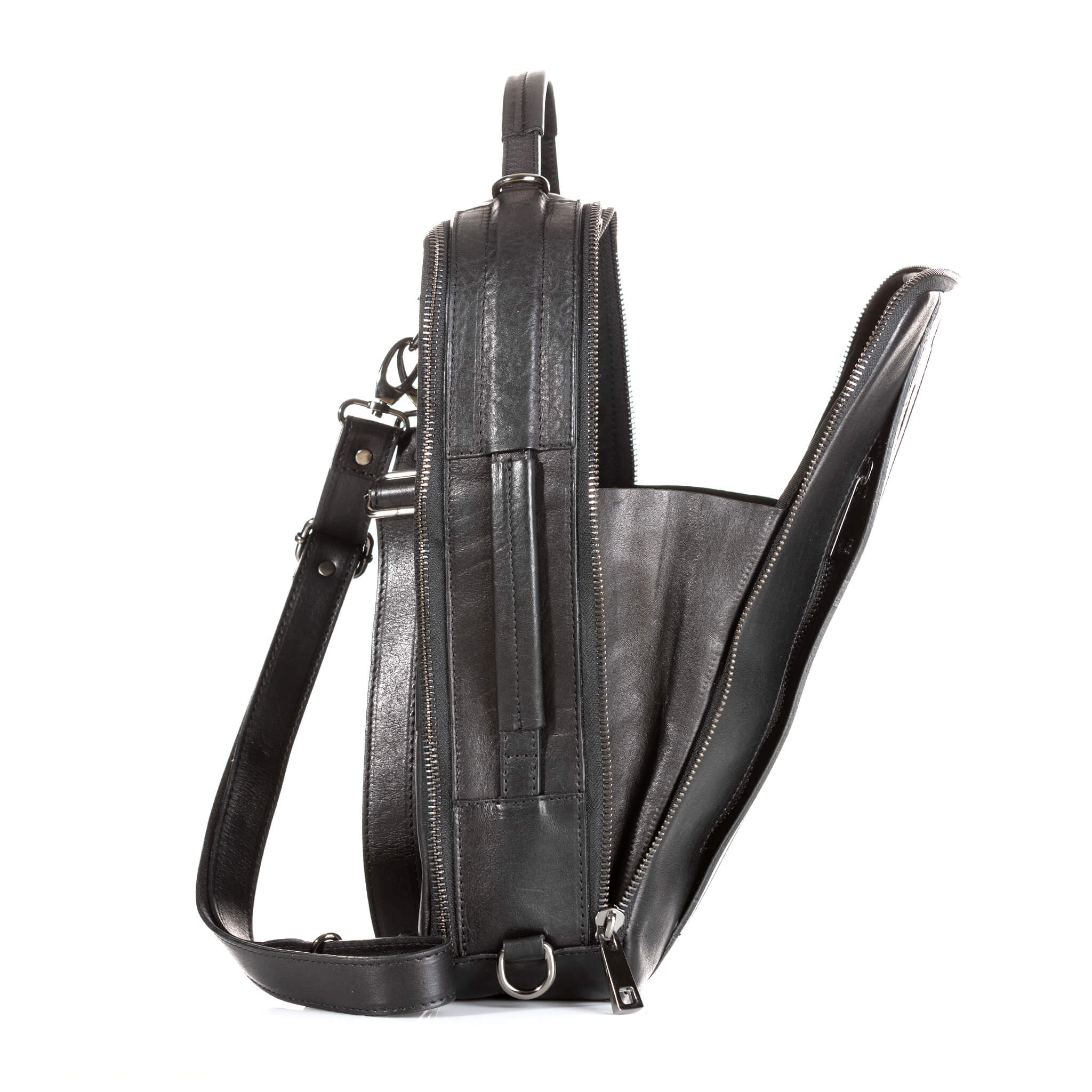 Sac à dos premium effet cuir noir-3