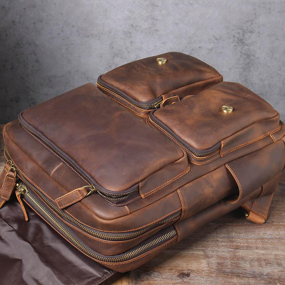 Sac à dos randonnée effet cuir marron-21