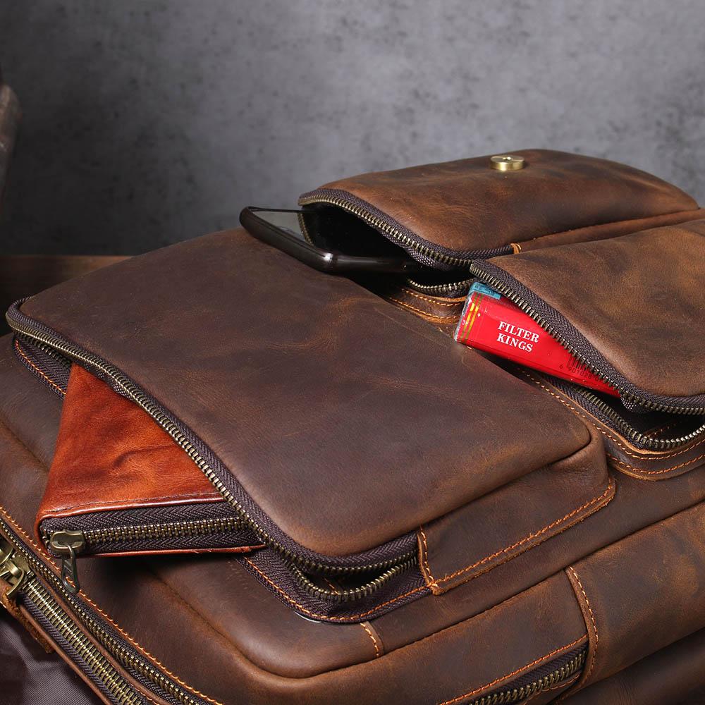 Sac à dos randonnée effet cuir marron-22