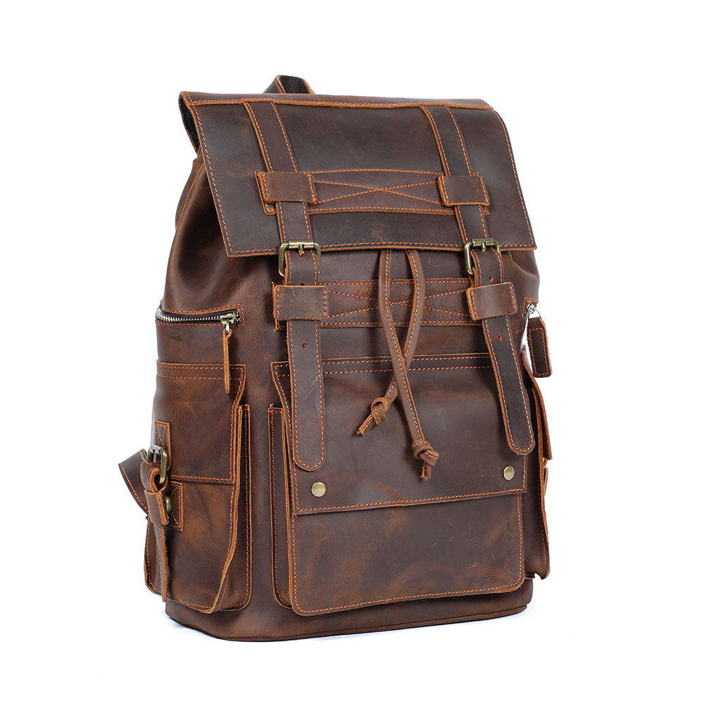 Sac à dos rétro effet cuir pour homme-4