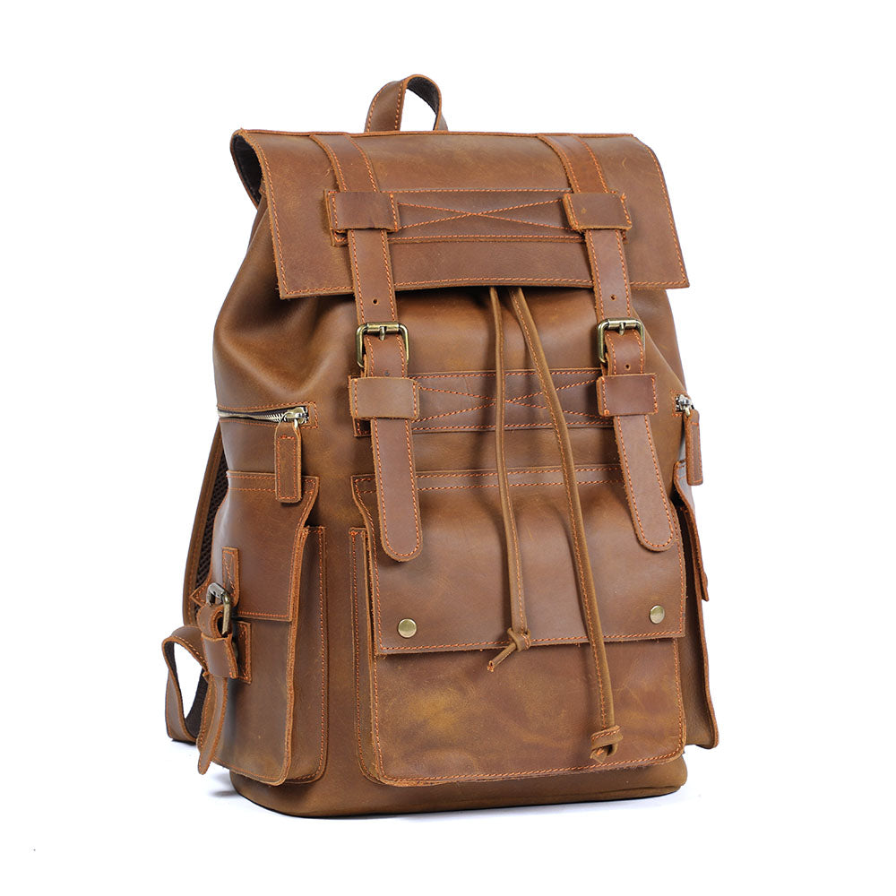 Sac à dos rétro effet cuir pour homme-5