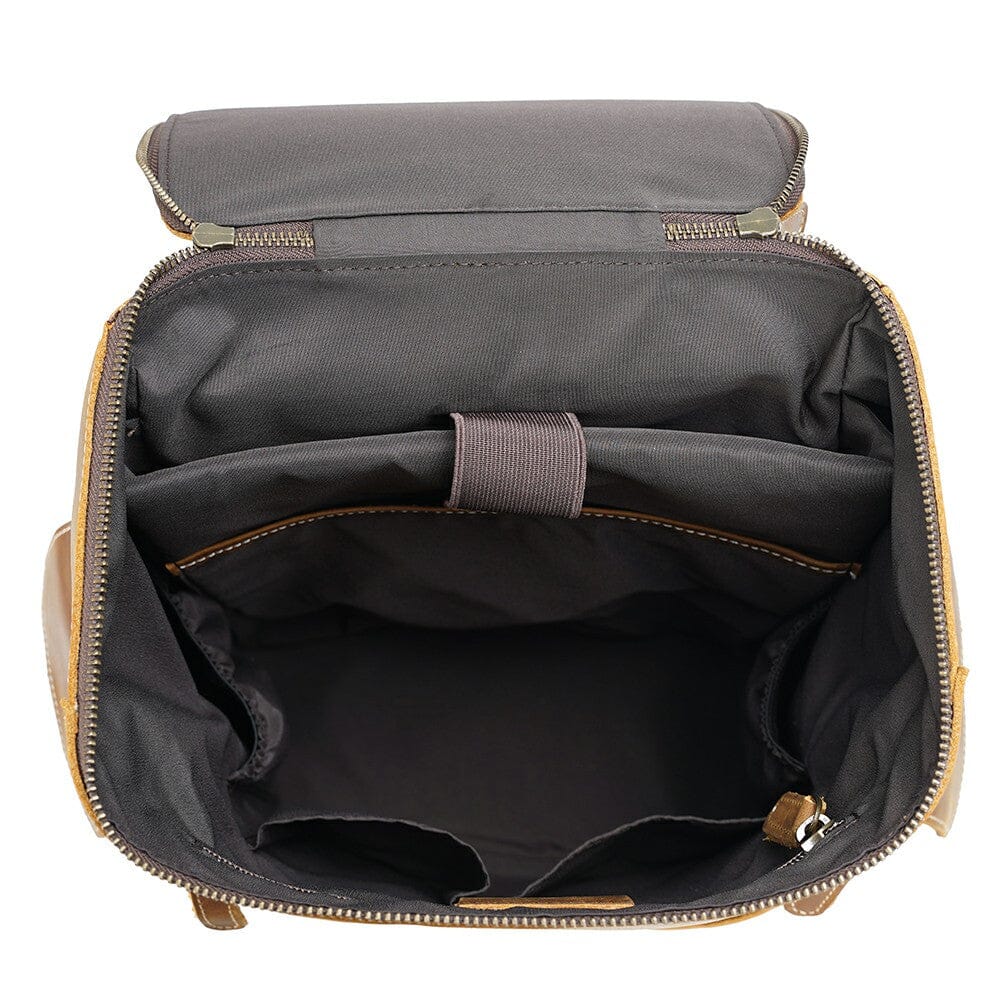 Sac à dos souple effet cuir café-12