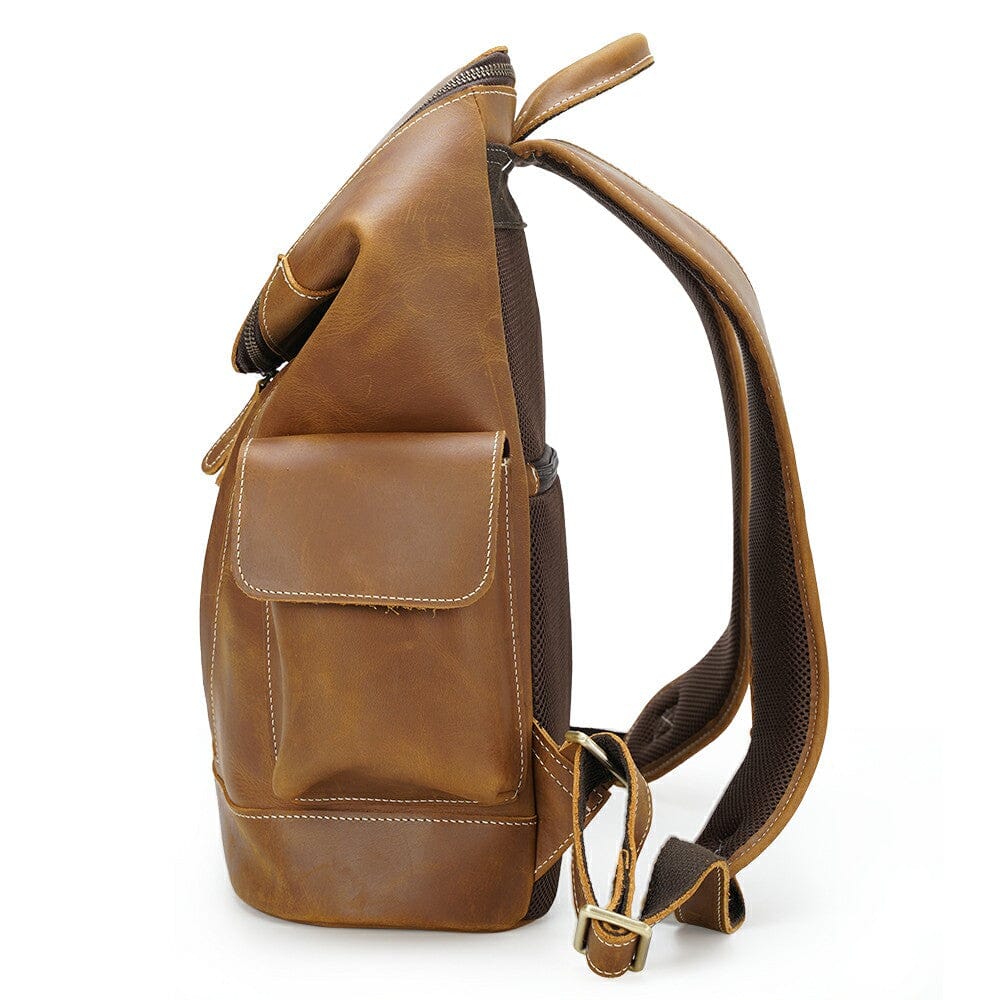 Sac à dos souple effet cuir café-3