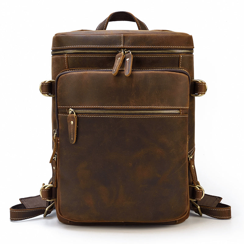 Sac à dos urbain effet cuir marron-1