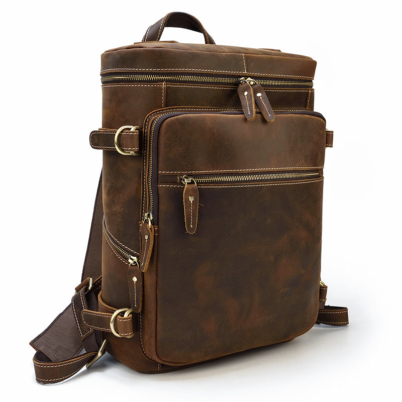 Sac à dos urbain effet cuir marron-2