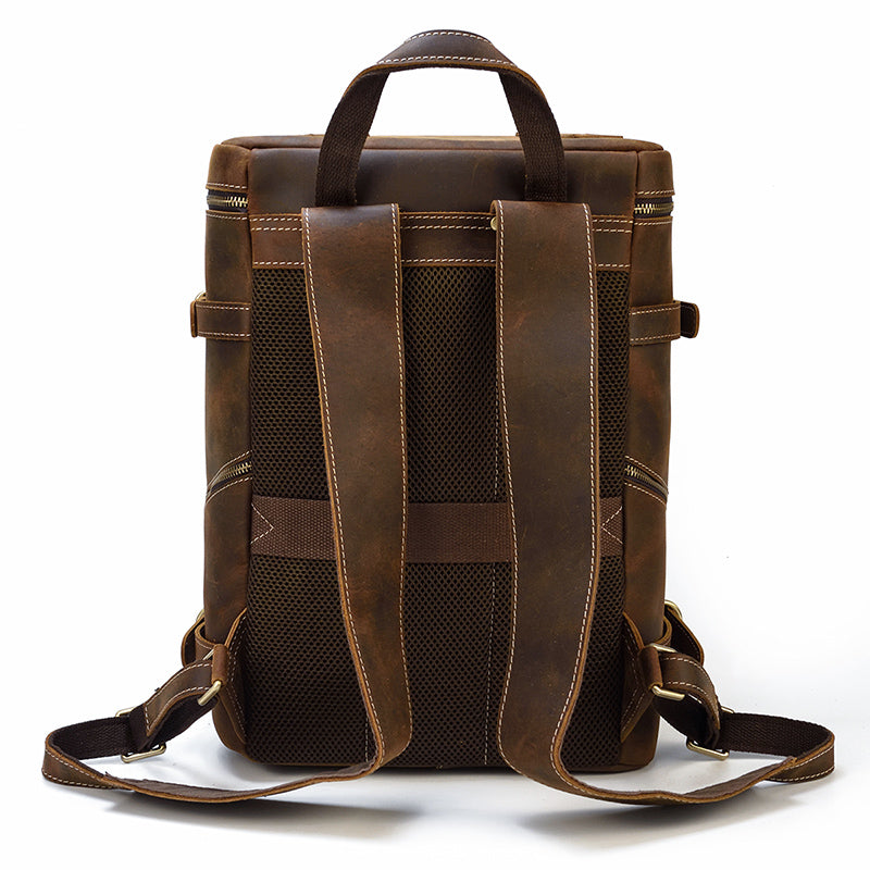 Sac à dos urbain effet cuir marron-5