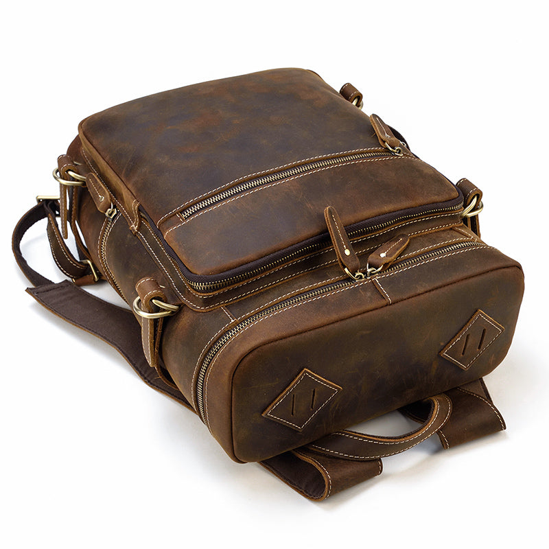Sac à dos urbain effet cuir marron-8