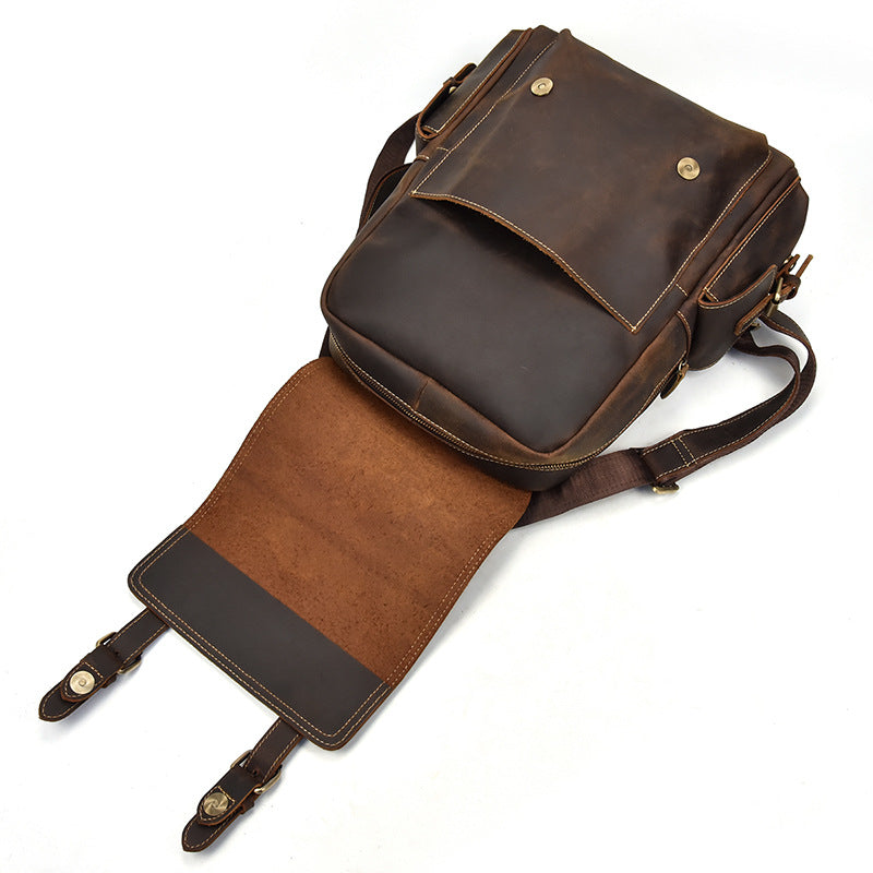 Sac à dos vintage effet cuir marron pour femme-6