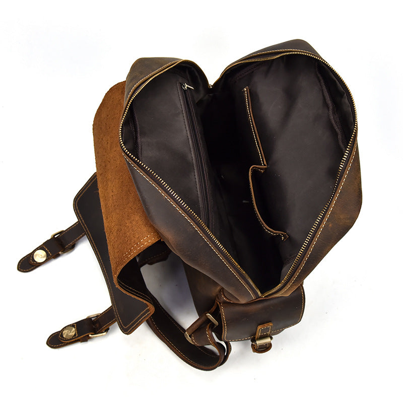 Sac à dos vintage effet cuir marron pour femme-7