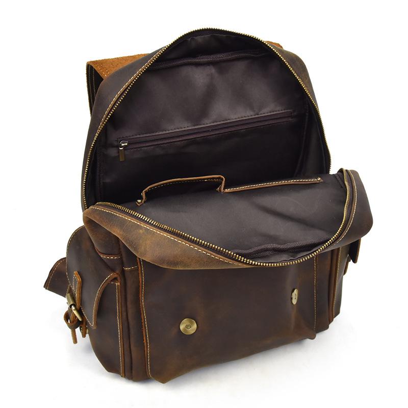 Sac à dos vintage effet cuir marron pour femme-8