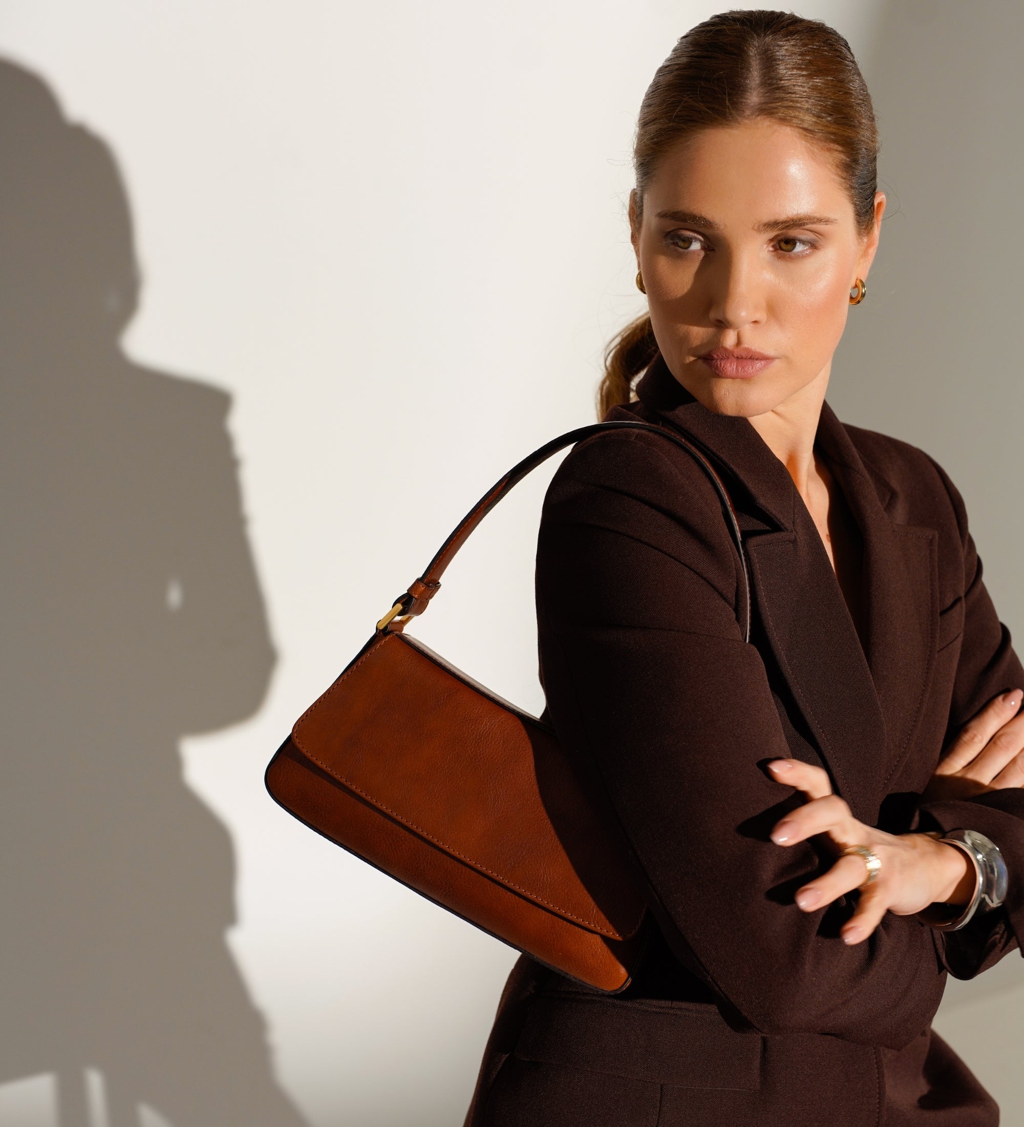 Sac baguette effet cuir pour femme-14