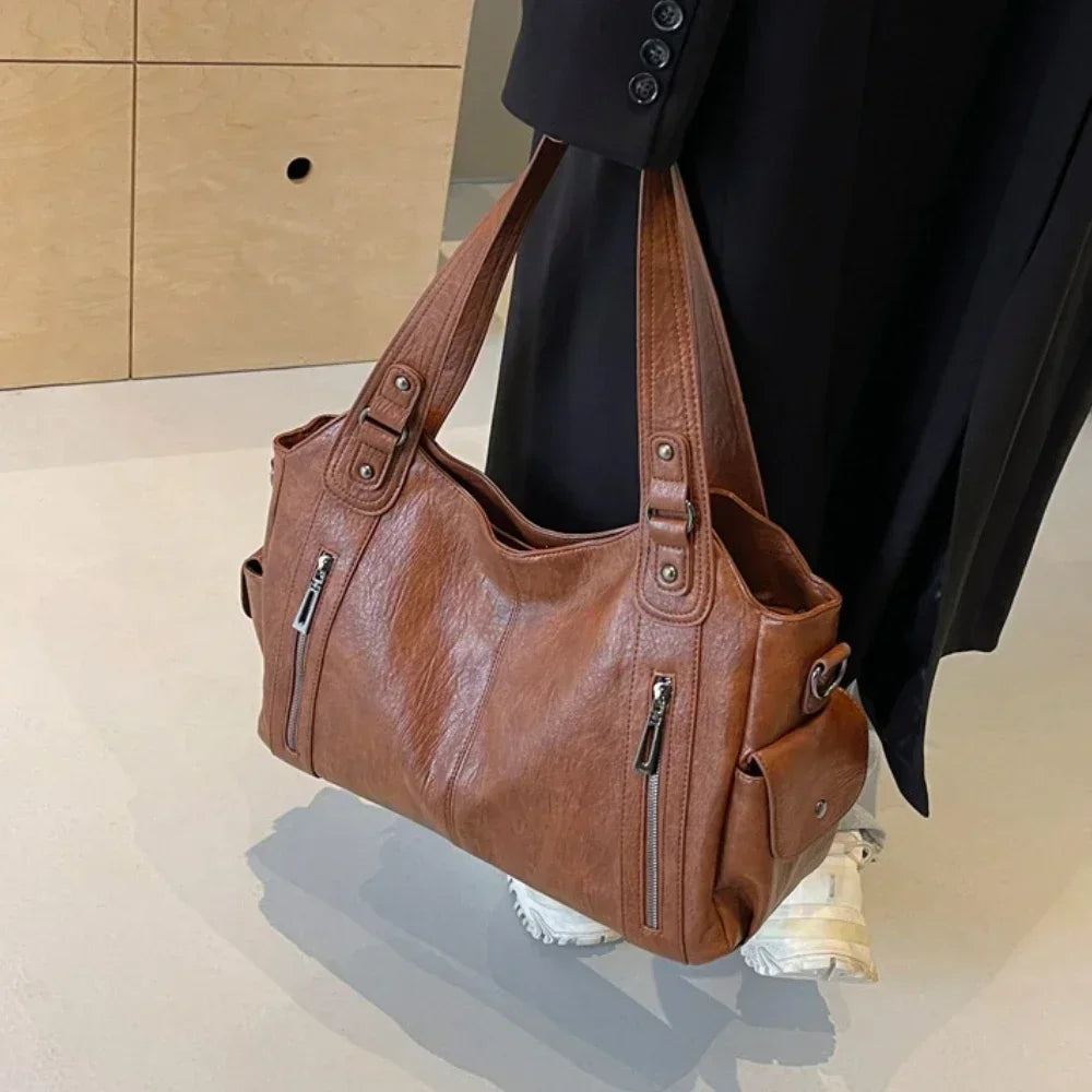 Sac bandoulière zippé effet cuir pour femme-13
