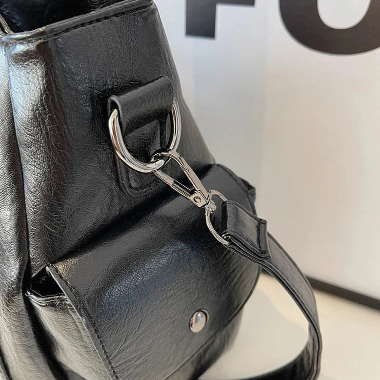 Sac bandoulière zippé effet cuir pour femme-15