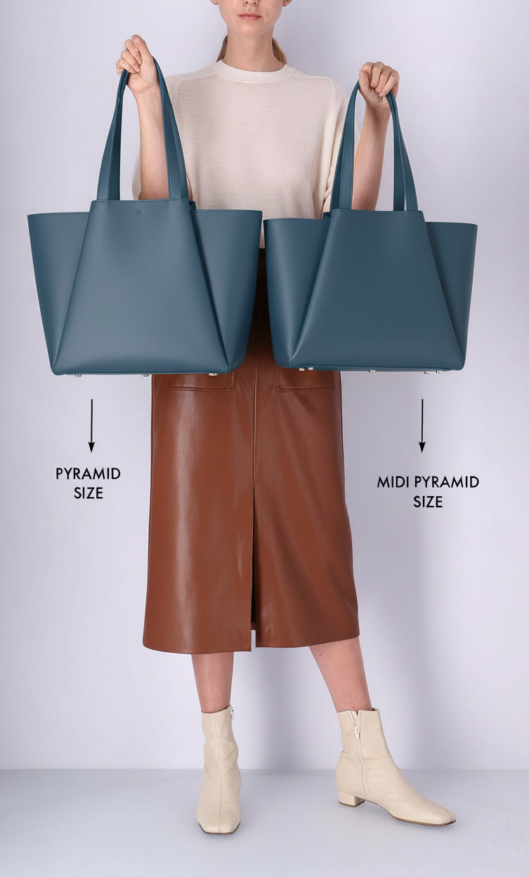 Sac cabas ordinateur effet cuir bleu canard pour femme-4