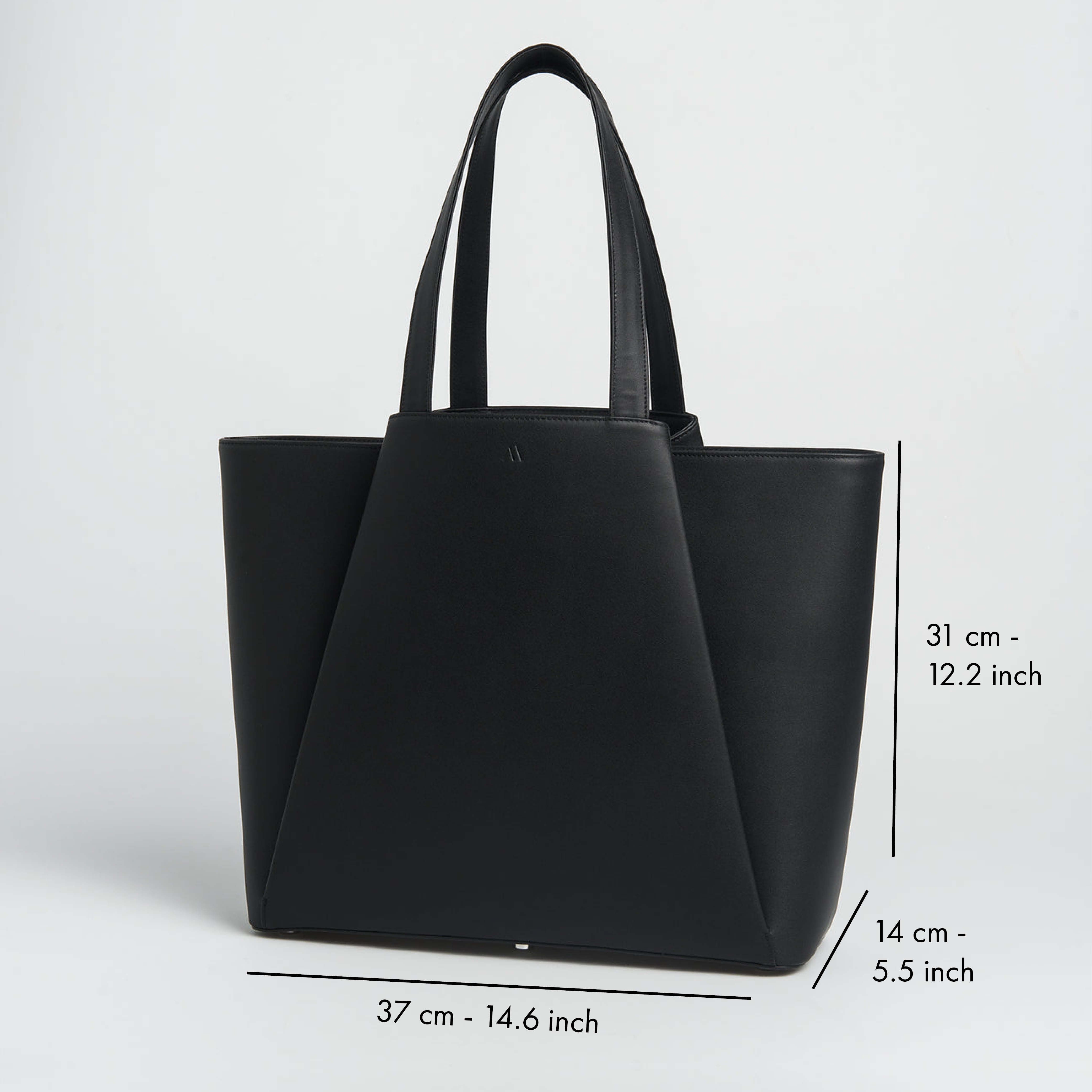 Sac cabas ordinateur effet cuir noir pour femme-6