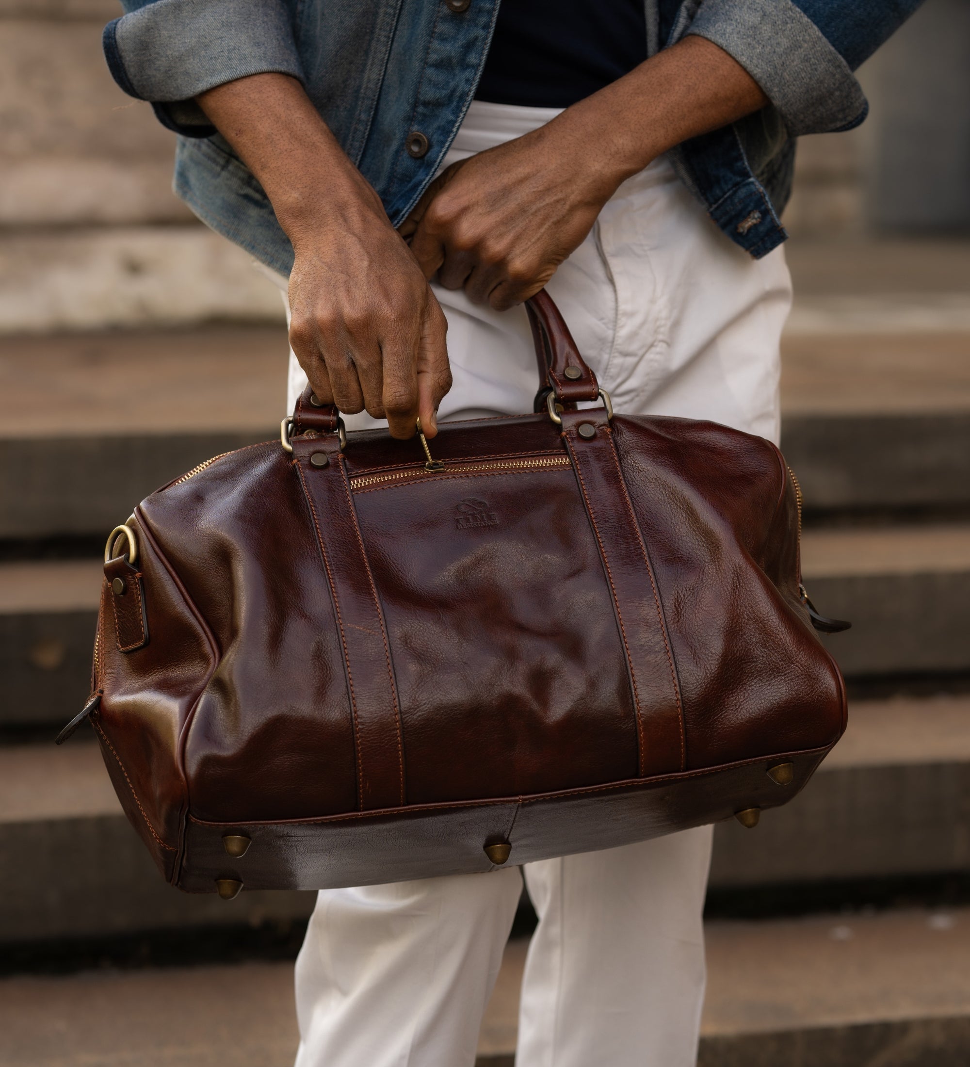 Sac de voyage compact effet cuir-3
