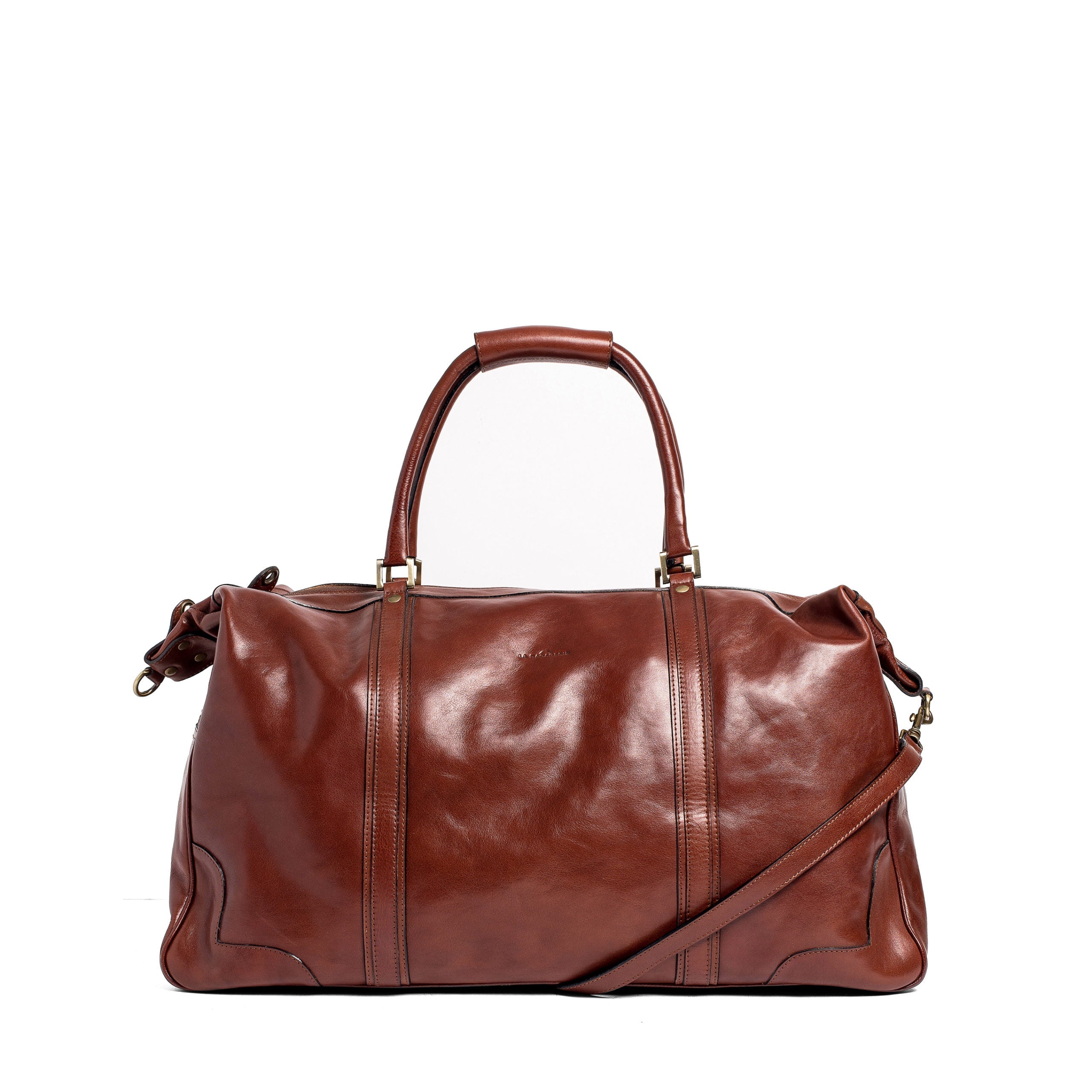Sac de voyage effet cuir cognac grande capacité-1