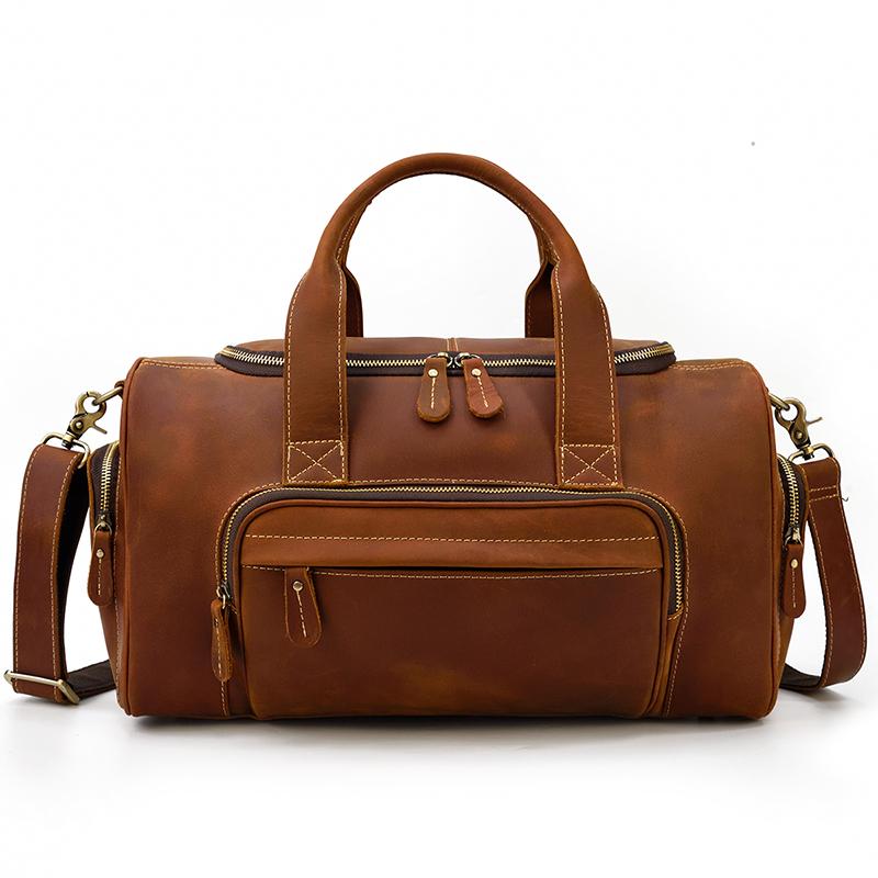Sac de voyage effet cuir vintage pour homme-4
