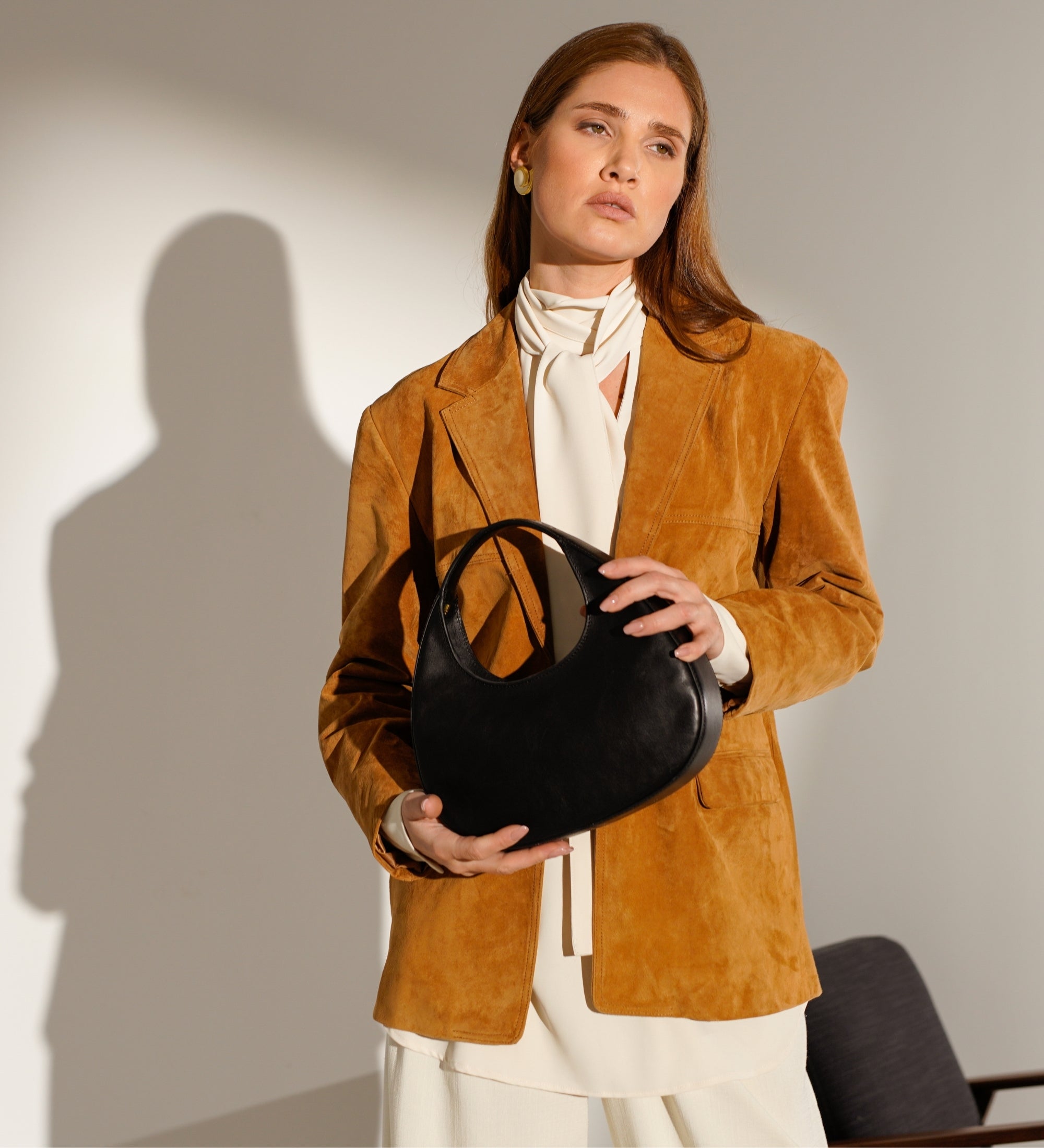 Sac demi-lune effet cuir pour femme-14