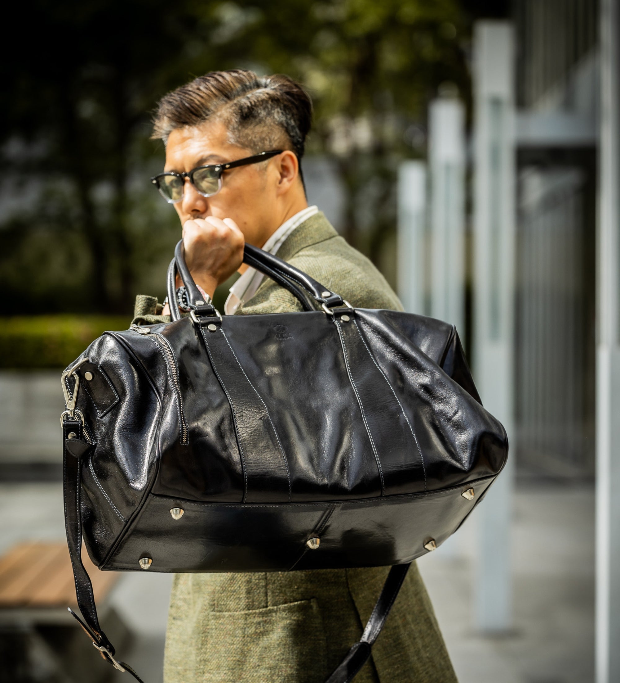 Sac week-end effet cuir souple-10