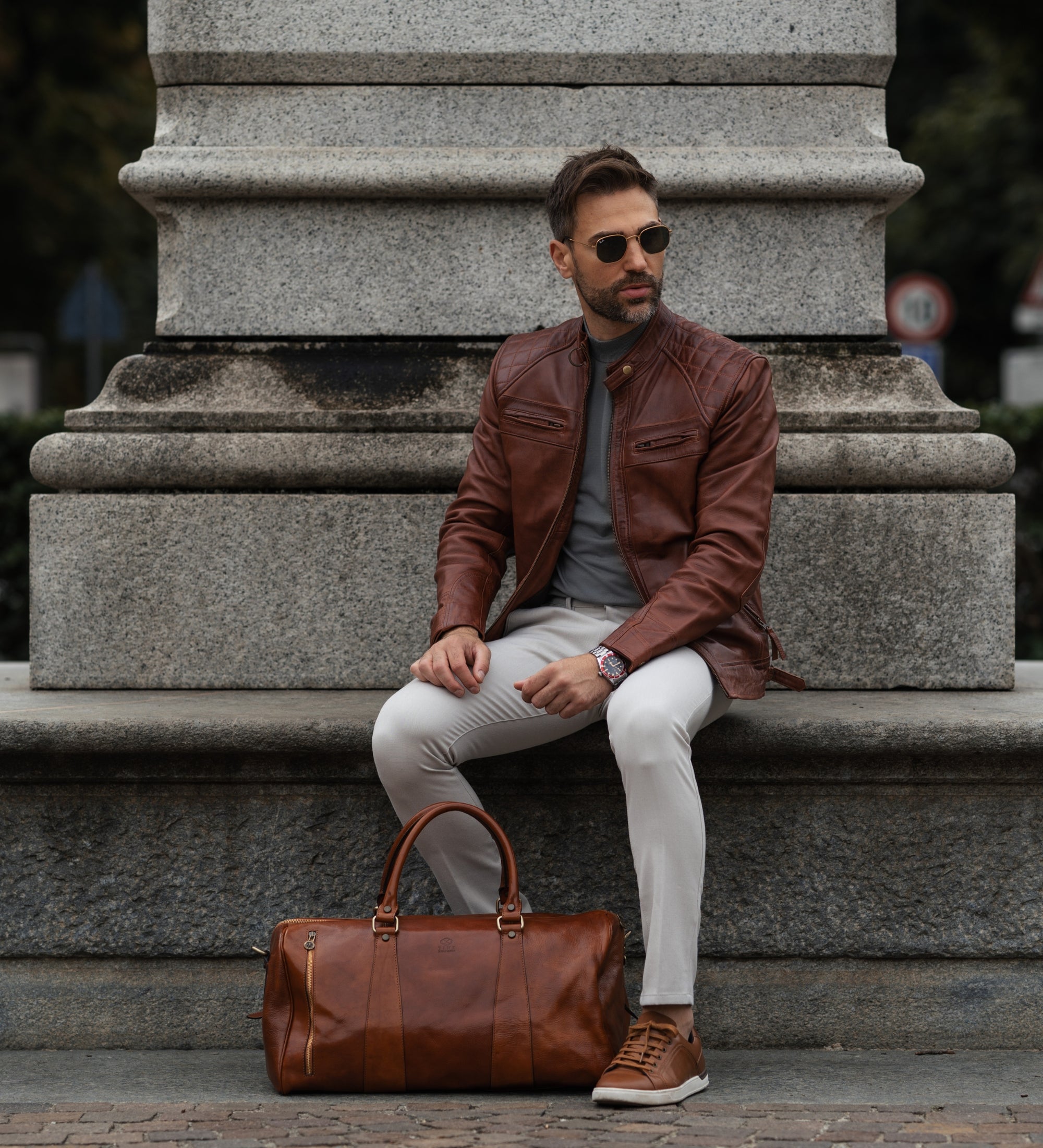 Sac week-end effet cuir souple-18