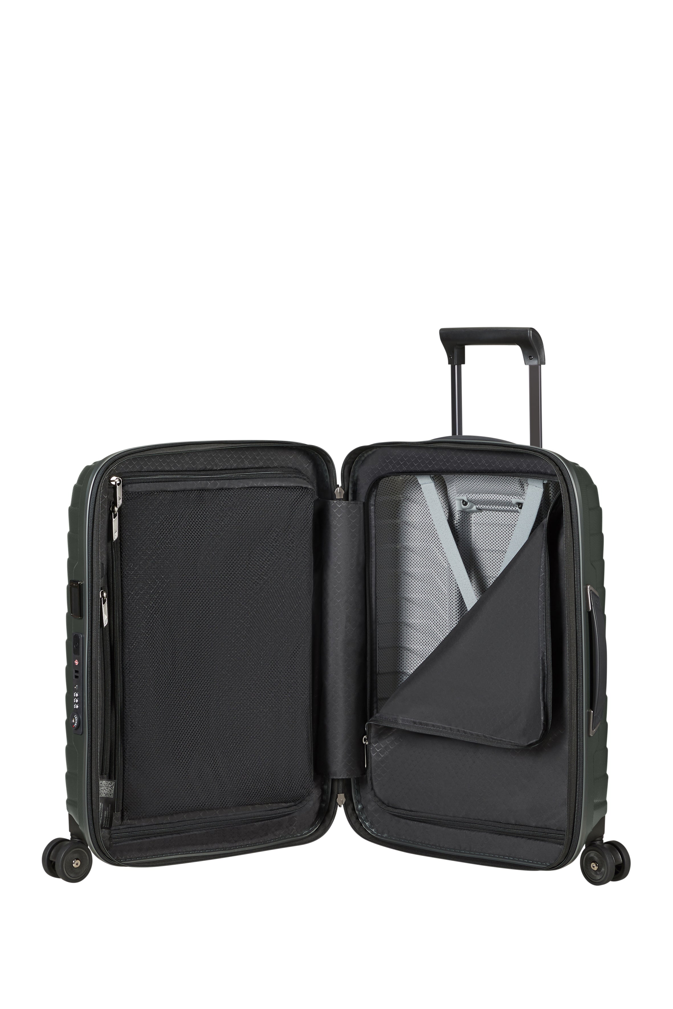Valise cabine rigide extensible gris perle-2