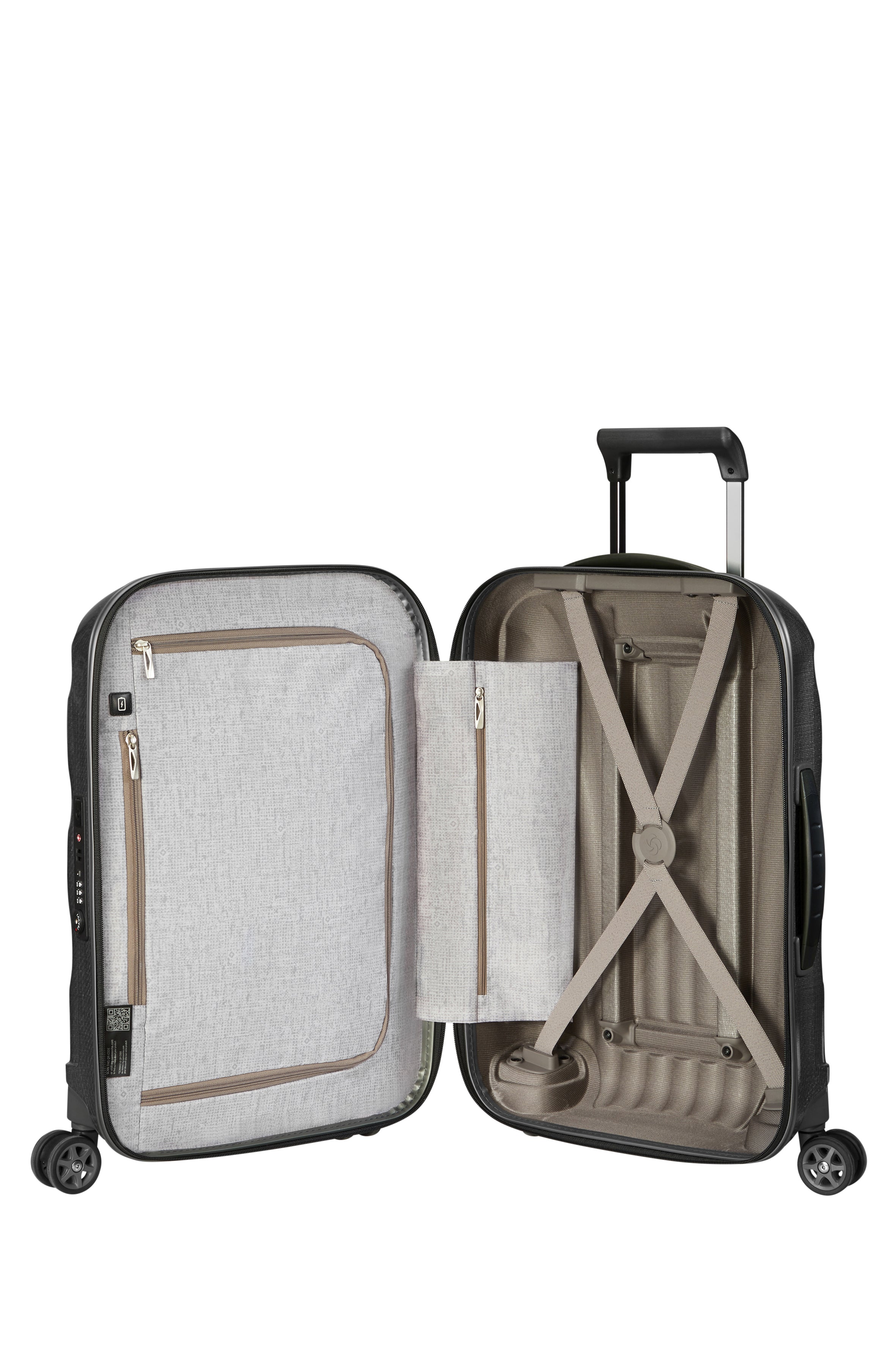 Valise cabine rigide légère noire-3