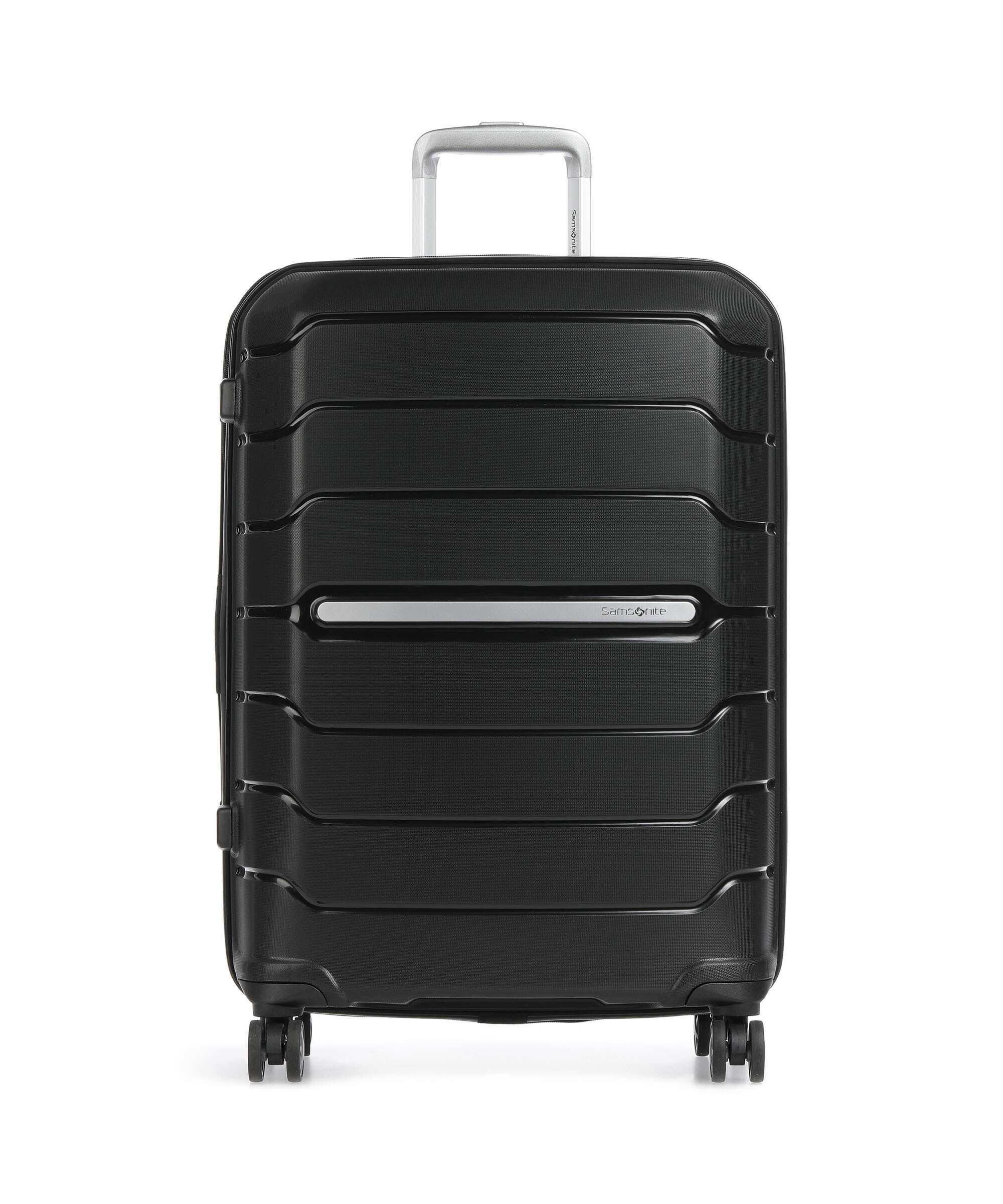 Valise rigide extensible noire à 4 roues-1