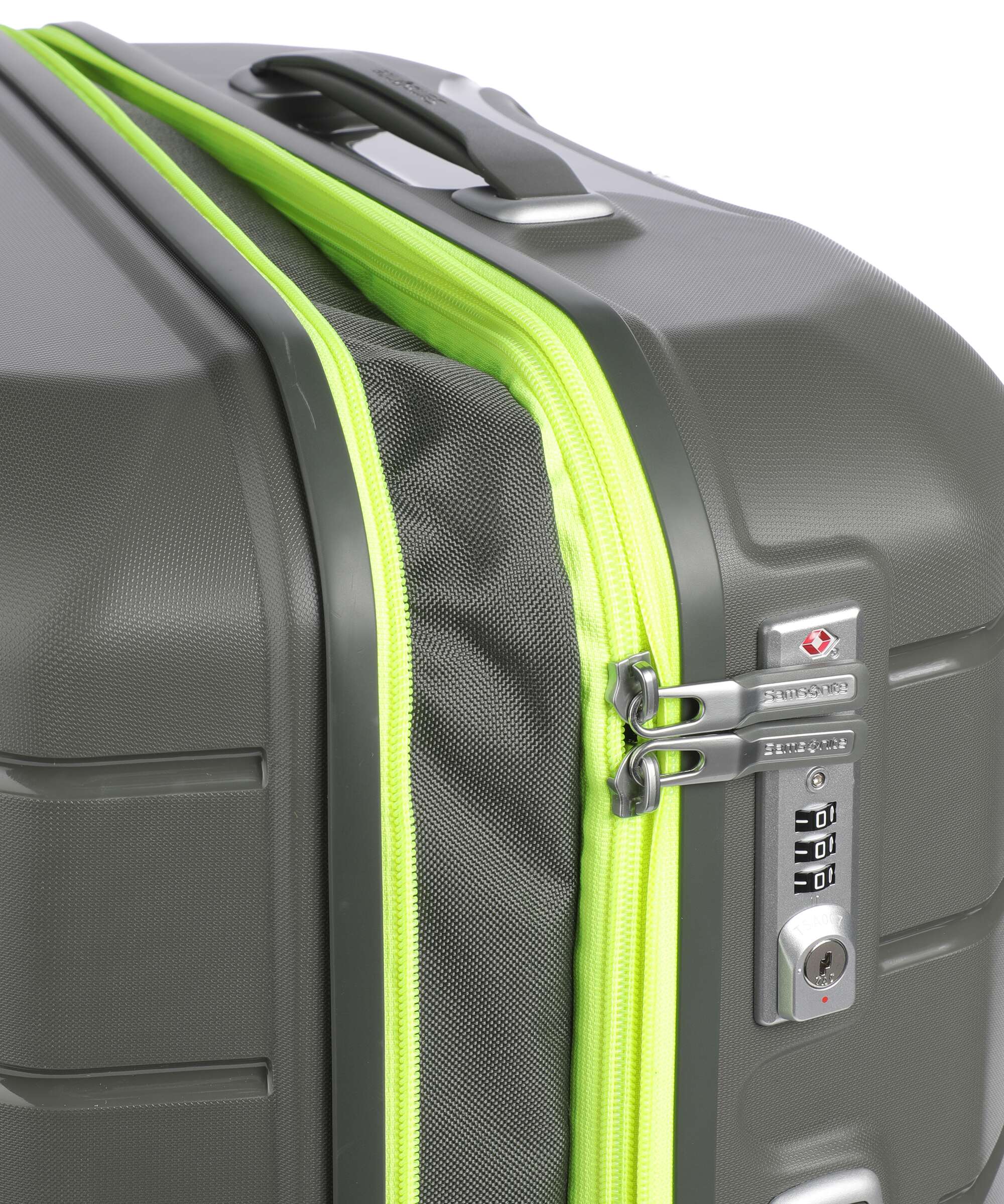 Valise rigide extensible vert olive à 4 roues-4