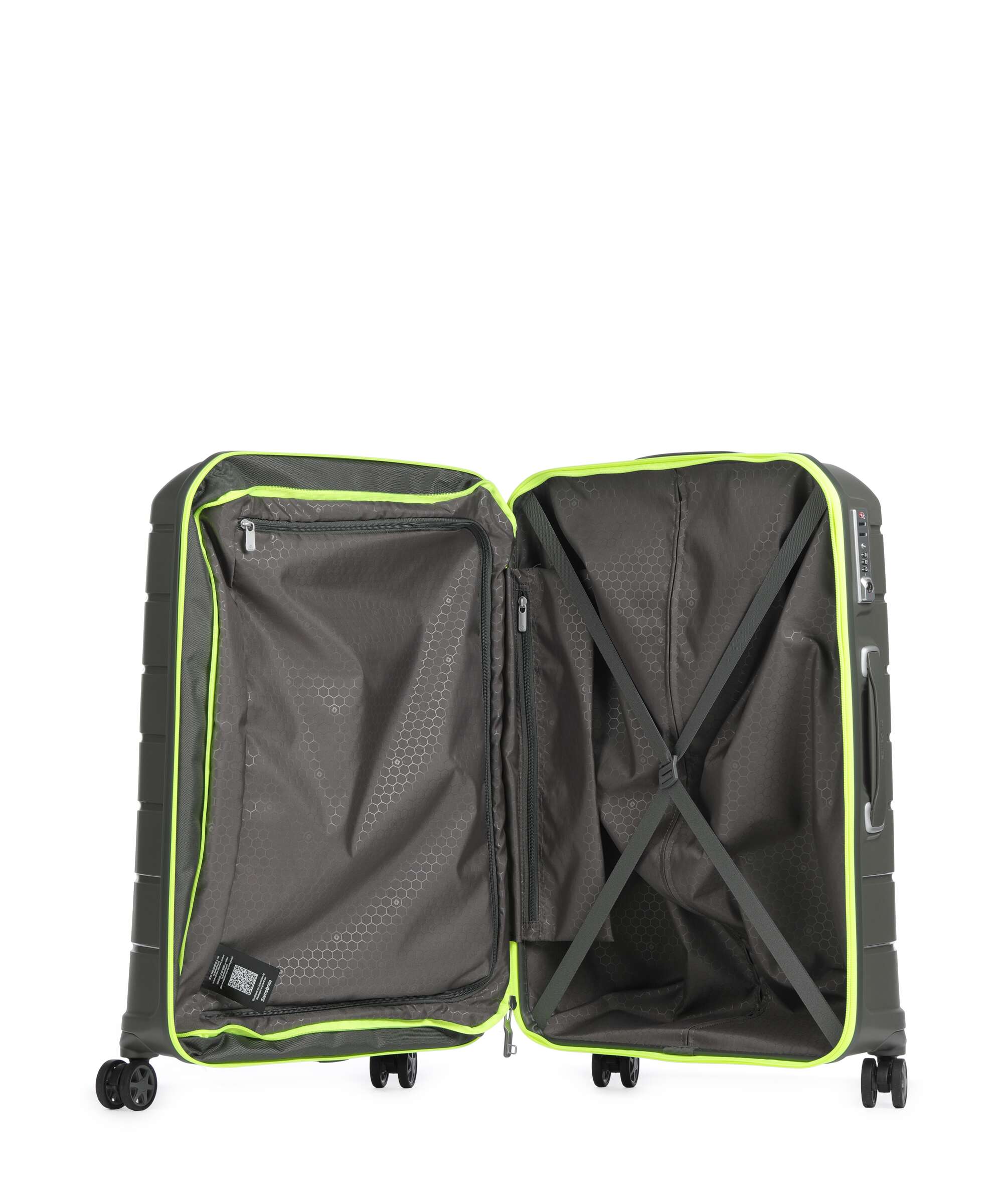 Valise rigide extensible vert olive à 4 roues-6