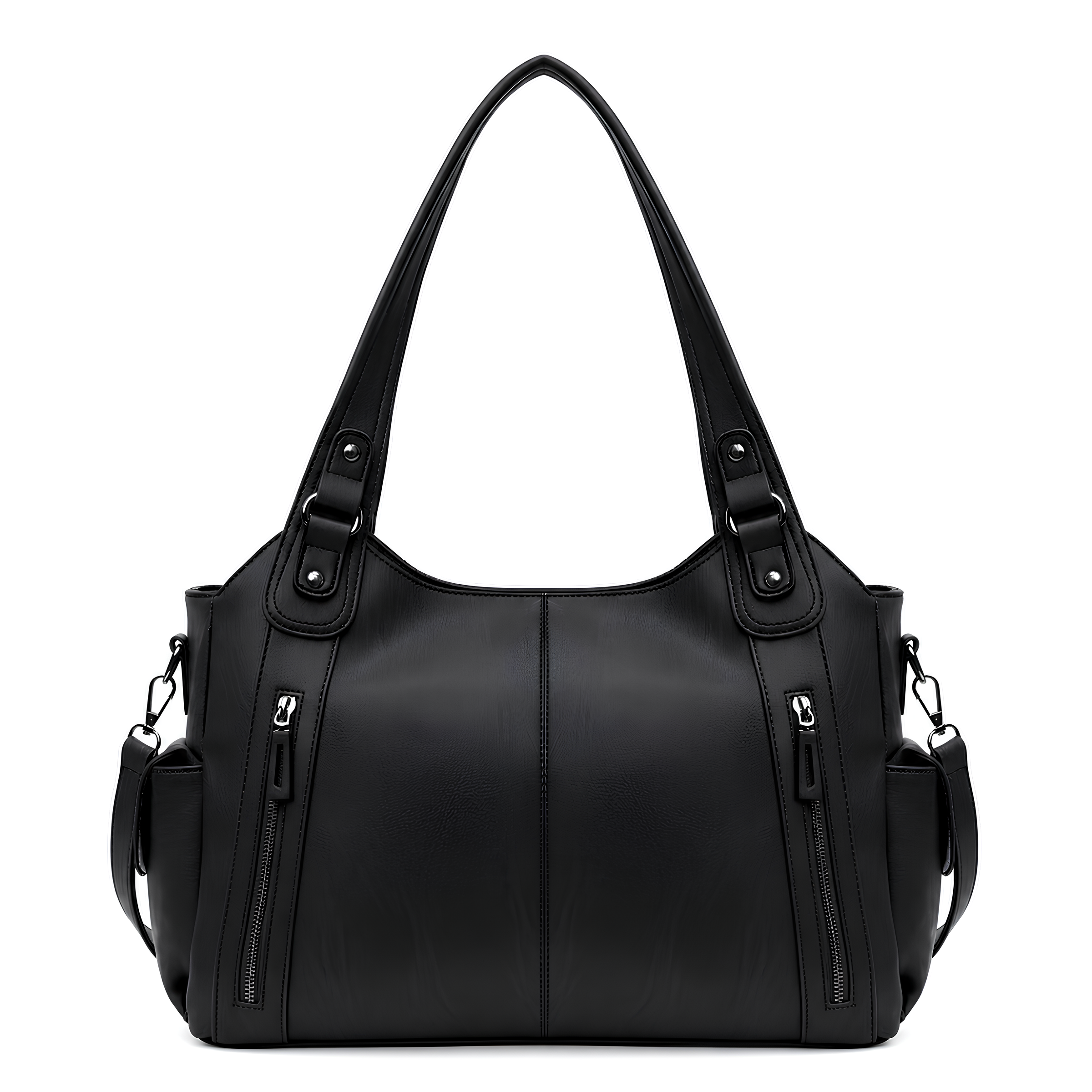 Sac bandoulière zippé effet cuir pour femme