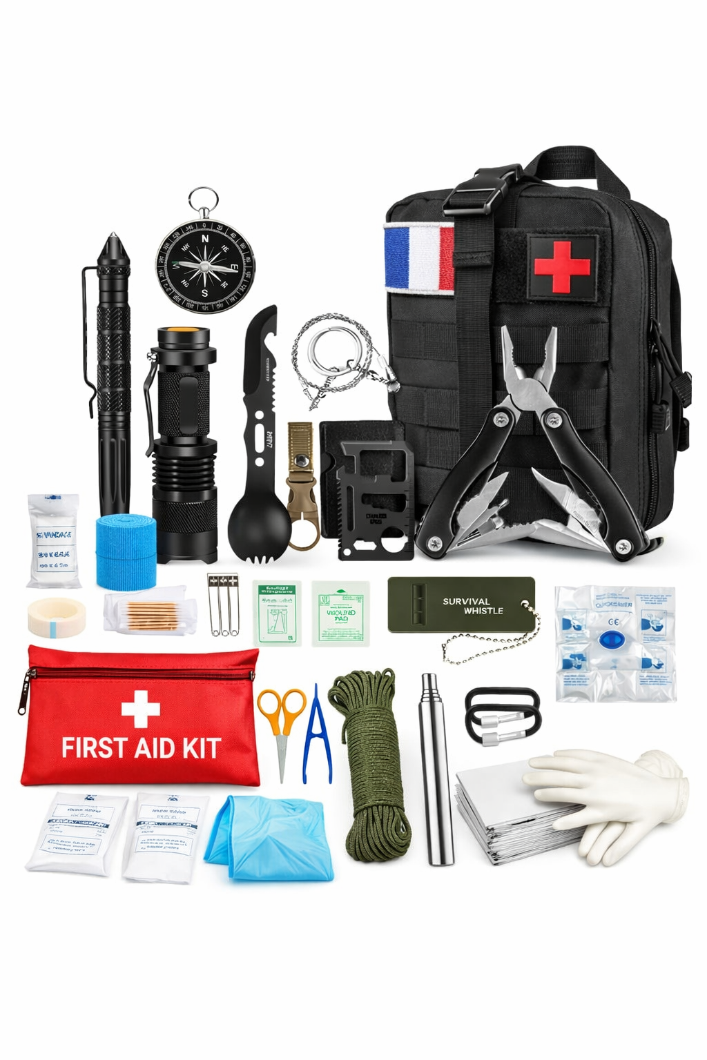 Kit de Survie Tactique avec Trousse de Premiers Secours
