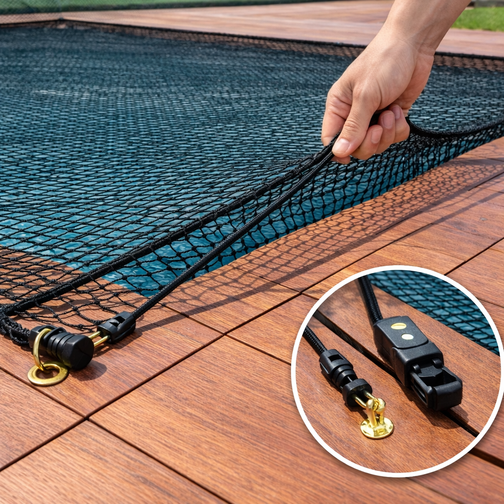 Couverture de Piscine sans Accumulation d'Eau Finition Renforcée