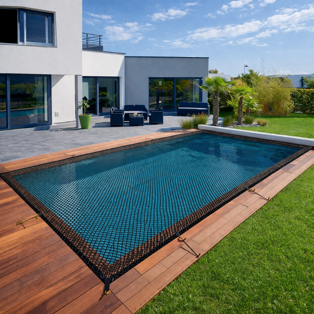 Couverture de Piscine sans Accumulation d'Eau Finition Renforcée