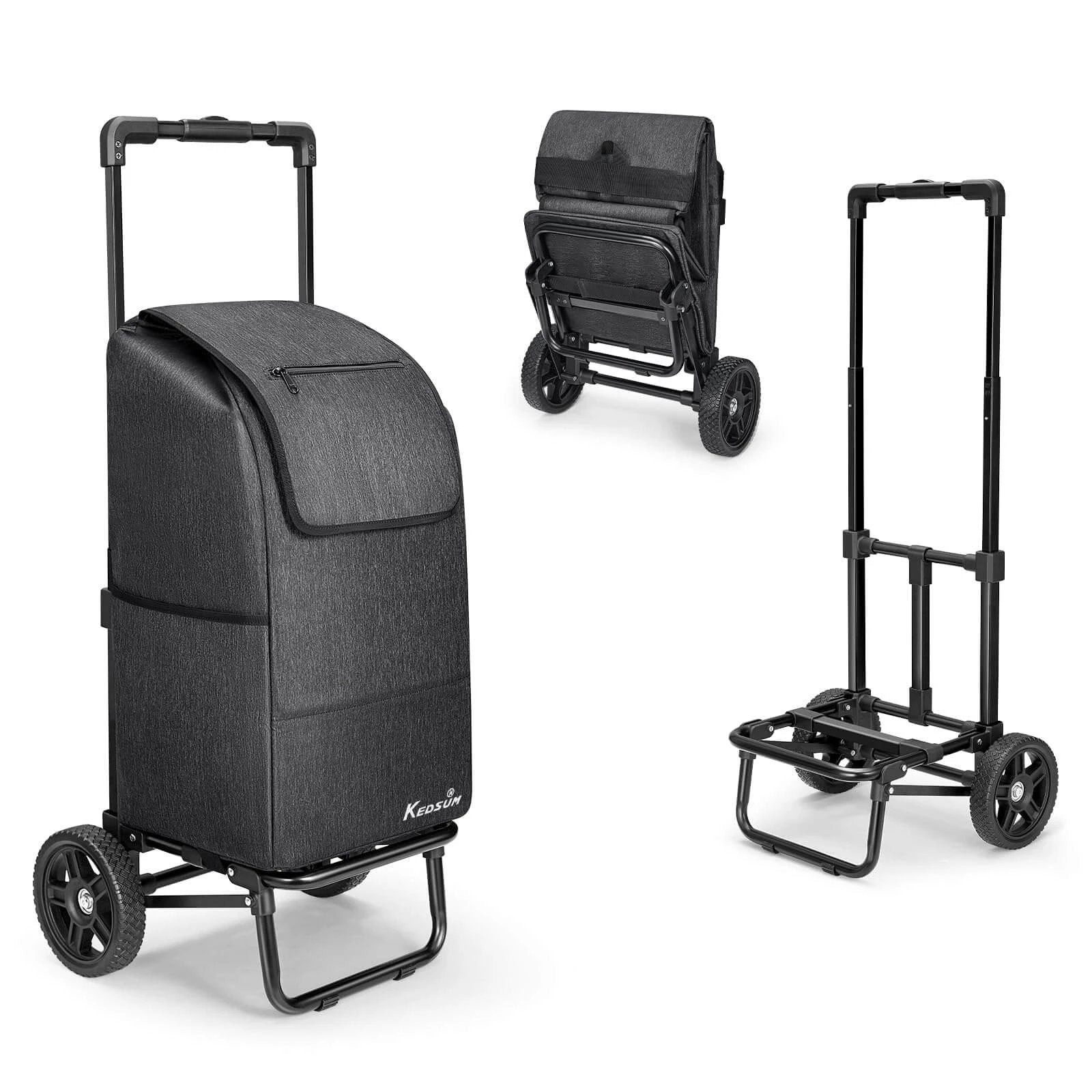 Chariot de courses pliable 2-en-1