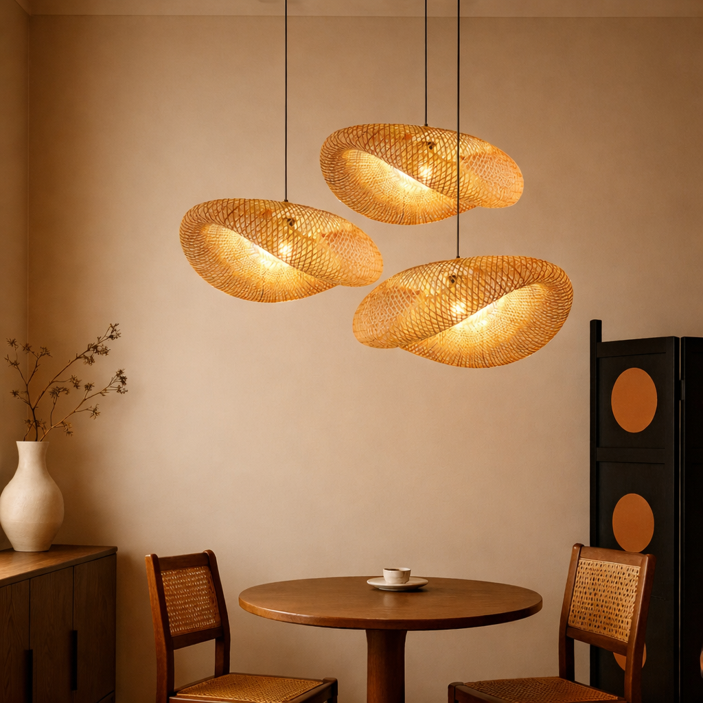 Suspension Luminaire en Bambou Design Naturel