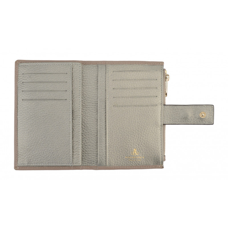 Portefeuille effet cuir taupe pour femme-4