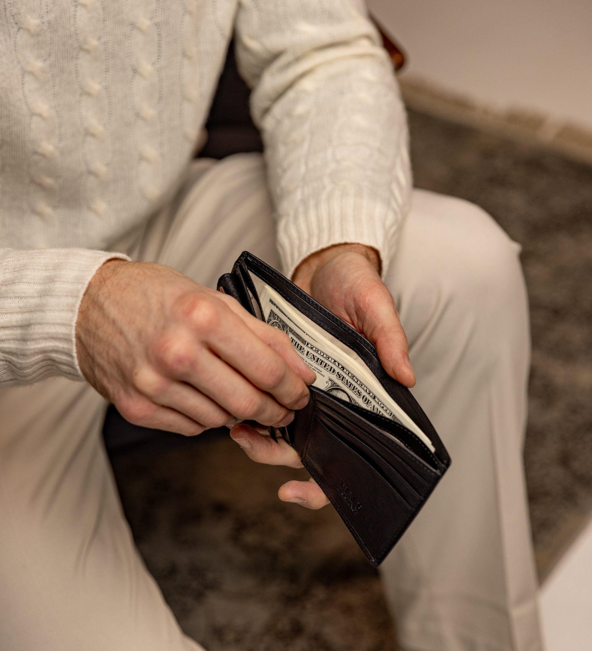 Portefeuille pliant effet cuir grainé pour homme-12