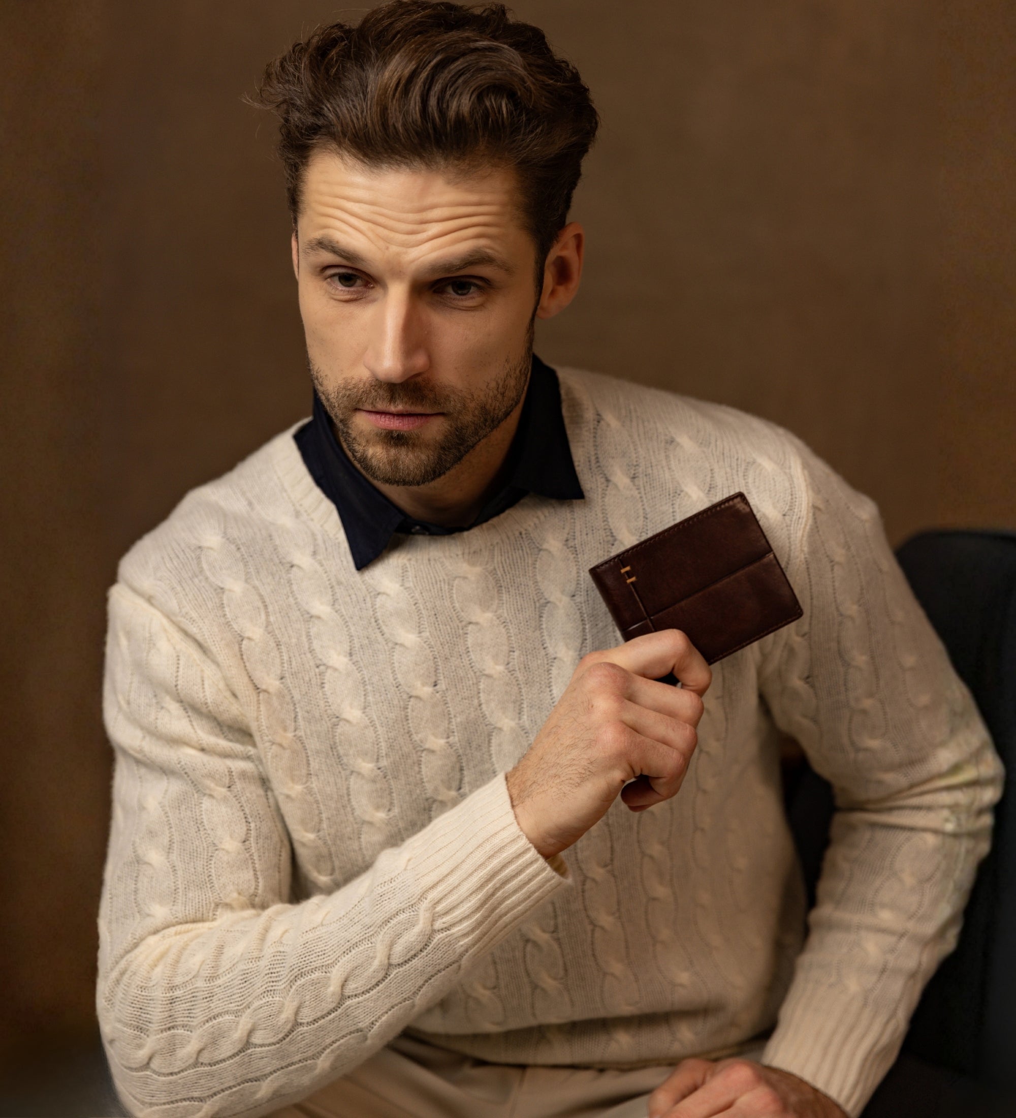 Portefeuille pliant effet cuir grainé pour homme-2