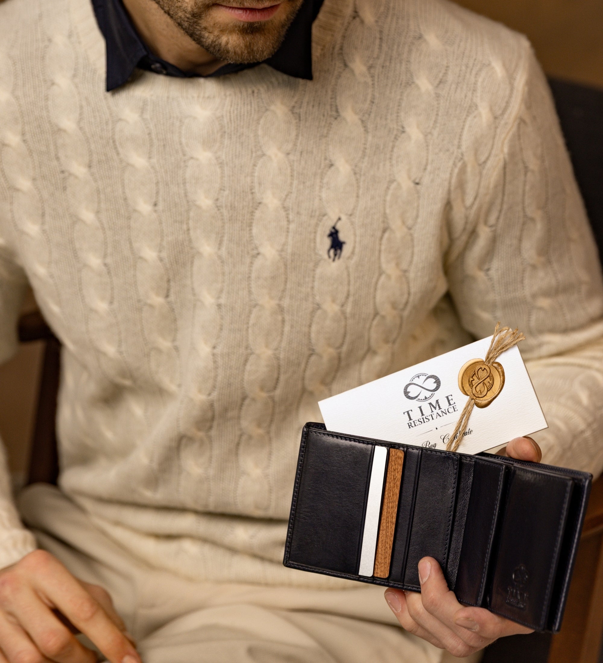 Portefeuille pliant effet cuir pour homme-12