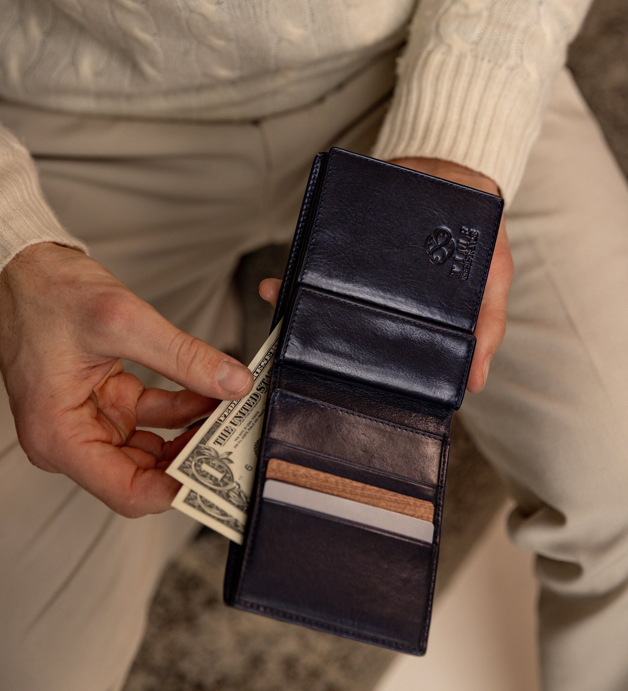 Portefeuille pliant effet cuir pour homme-49