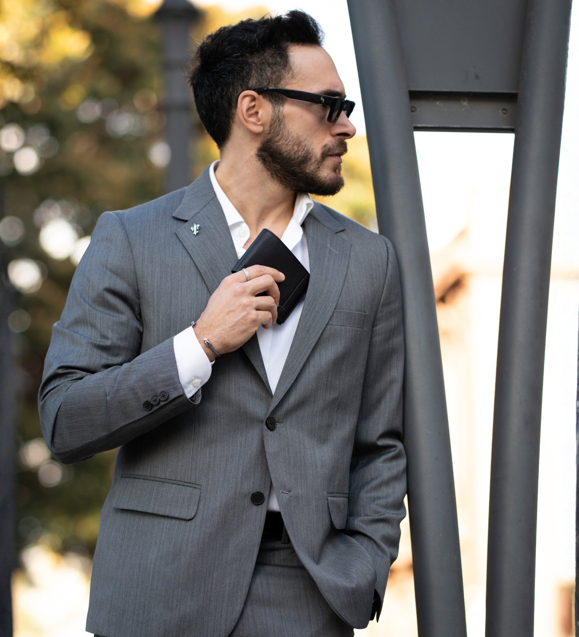 Portefeuille pliant effet cuir vintage pour homme-14