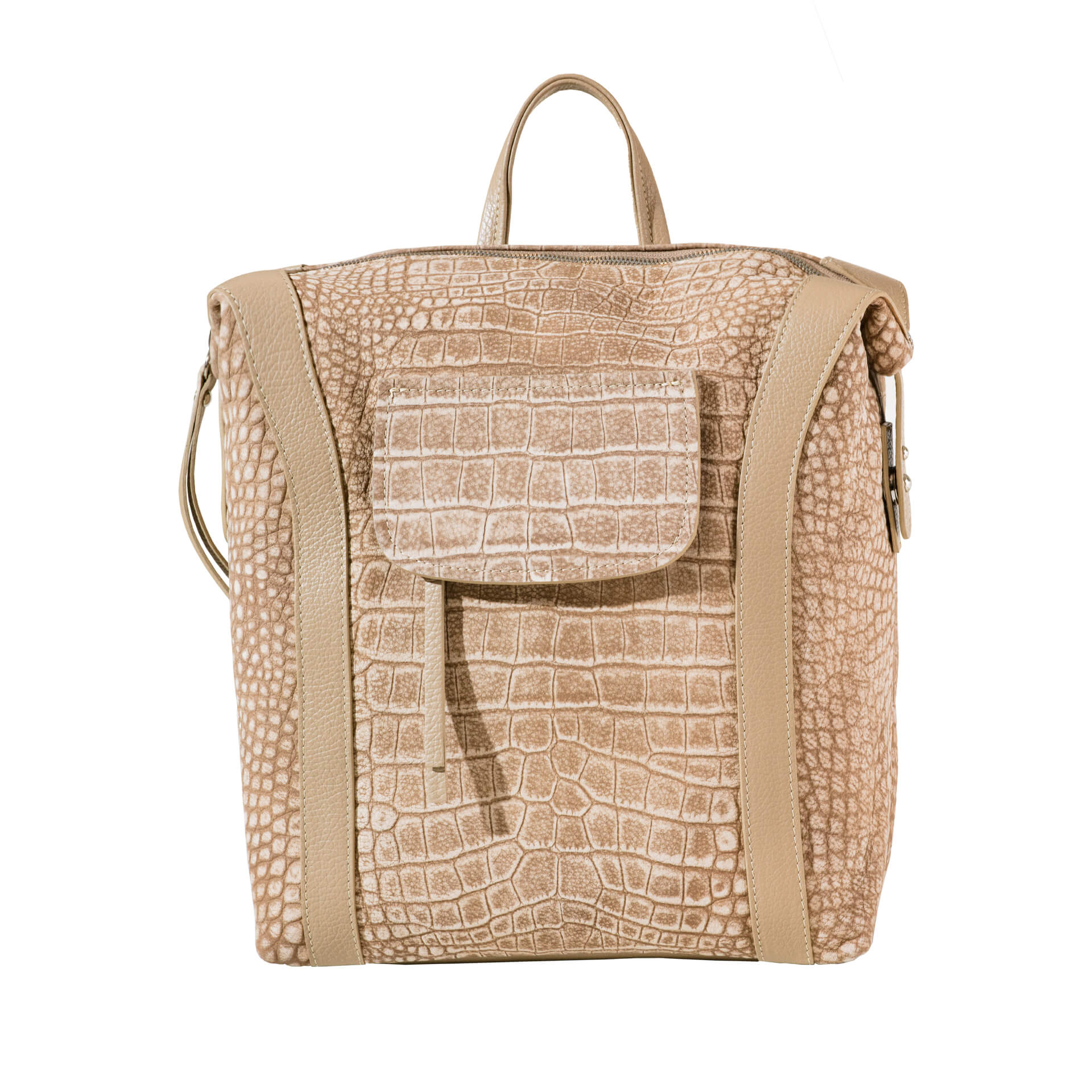 Sac à dos chic effet cuir sable pour femme-1